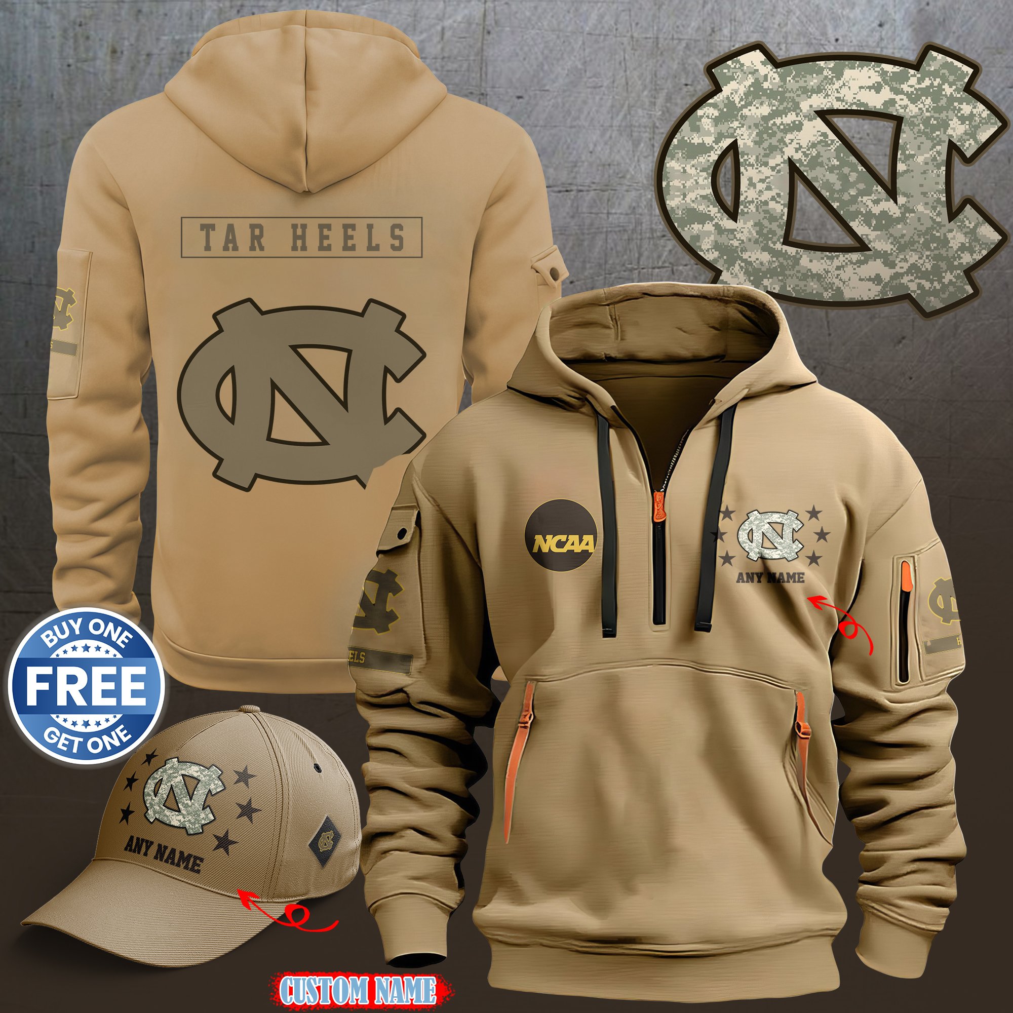 North Carolina Tar Heels 2024 Armed Forces Day  hoodie custom 58315