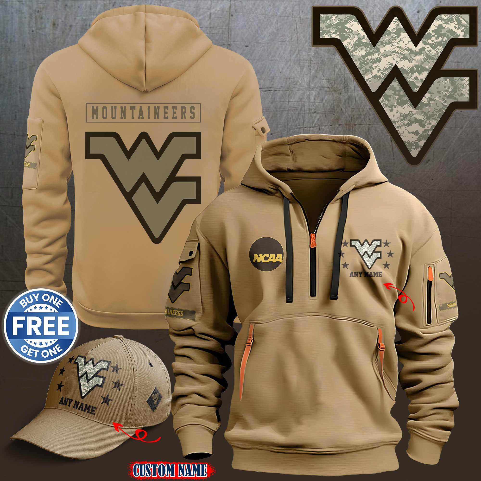 West Virginia Mountaineers 2024 Armed Forces Day  hoodie custom 58315