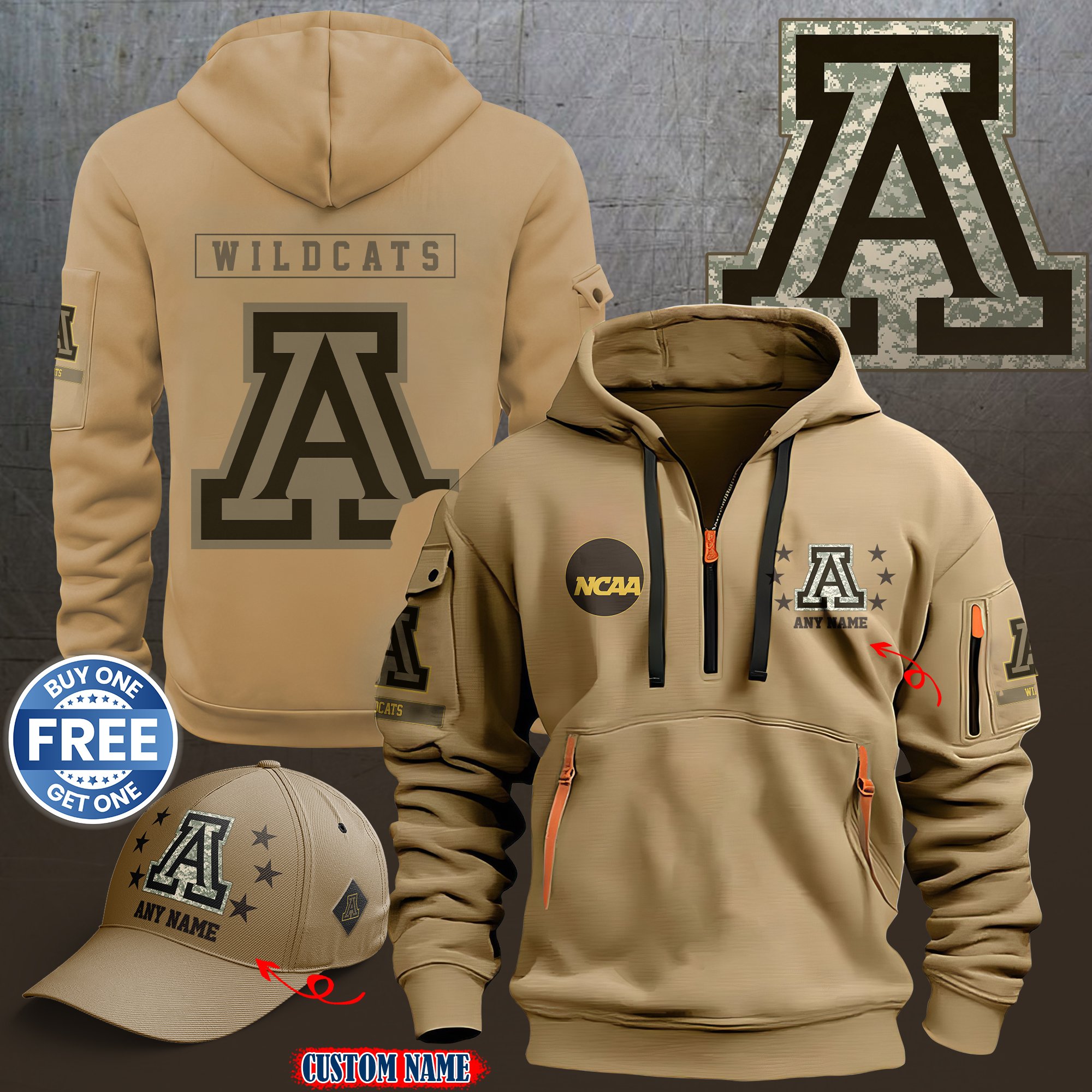 Arizona Wildcats 2024 Armed Forces Day  hoodie custom 58315