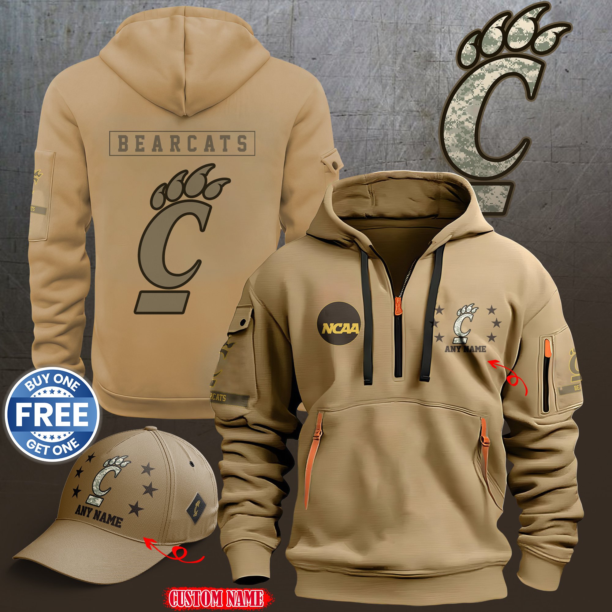 Cincinnati Bearcats 2024 Armed Forces Day  hoodie custom 58315