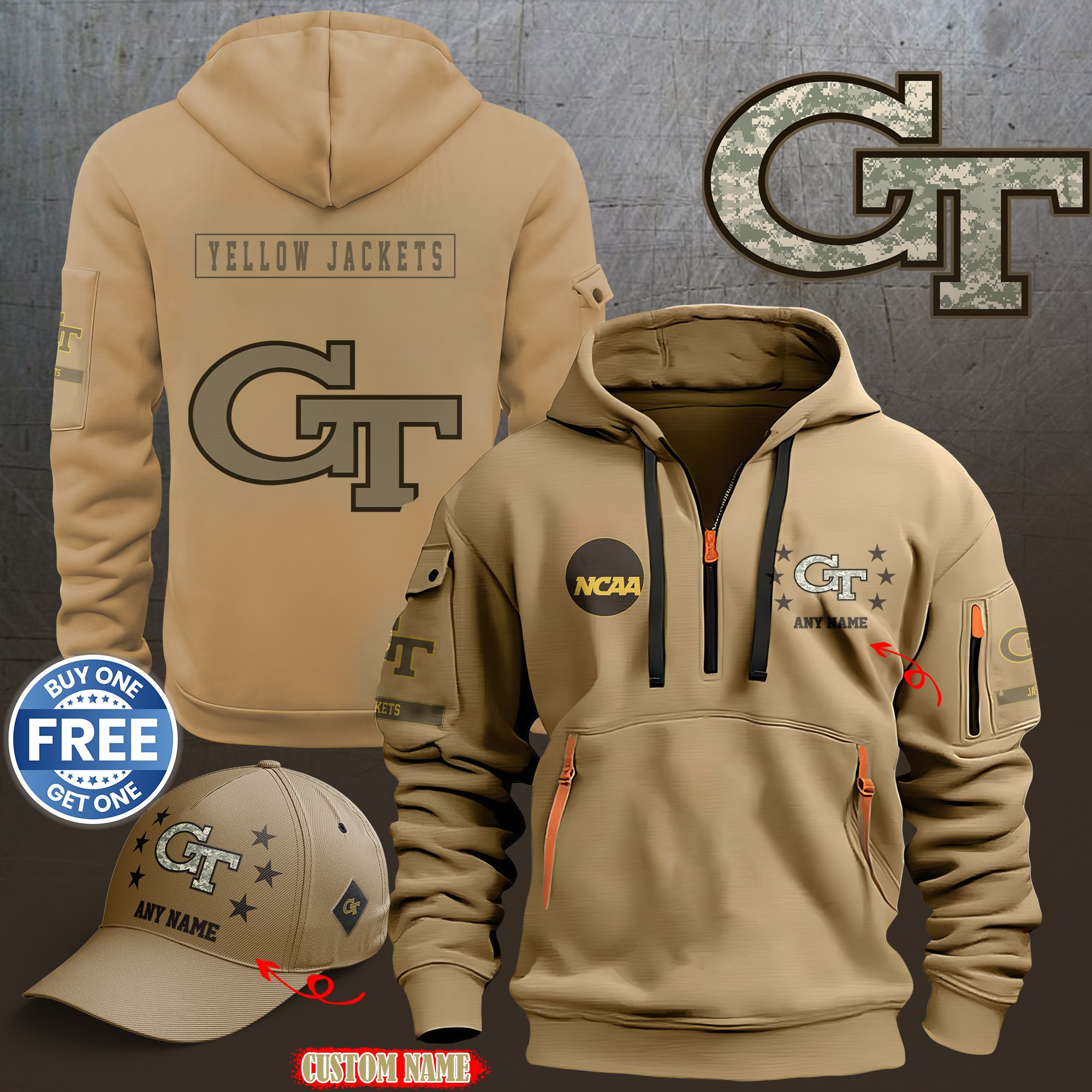 Georgia Tech Yellow Jackets 2024 Armed Forces Day  hoodie custom 58315