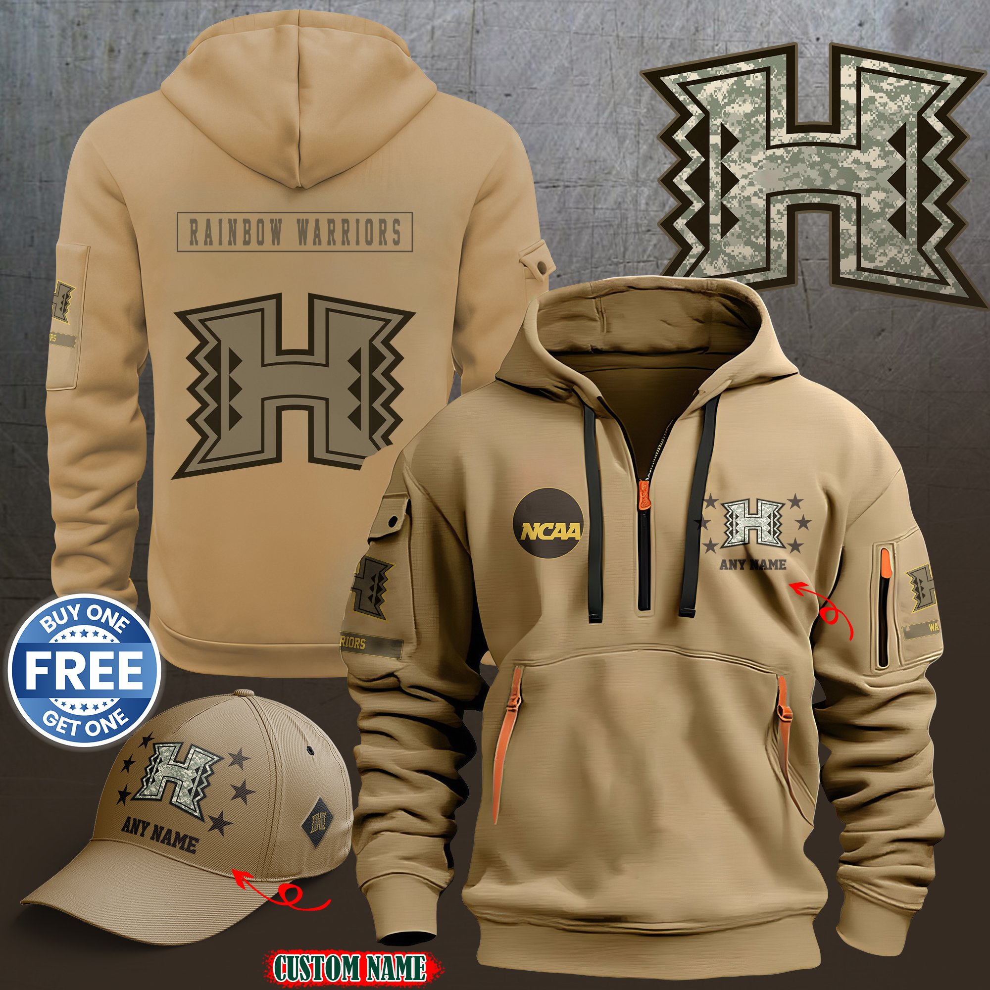 Hawaii Rainbow Warriors 2024 Armed Forces Day  hoodie custom 58315