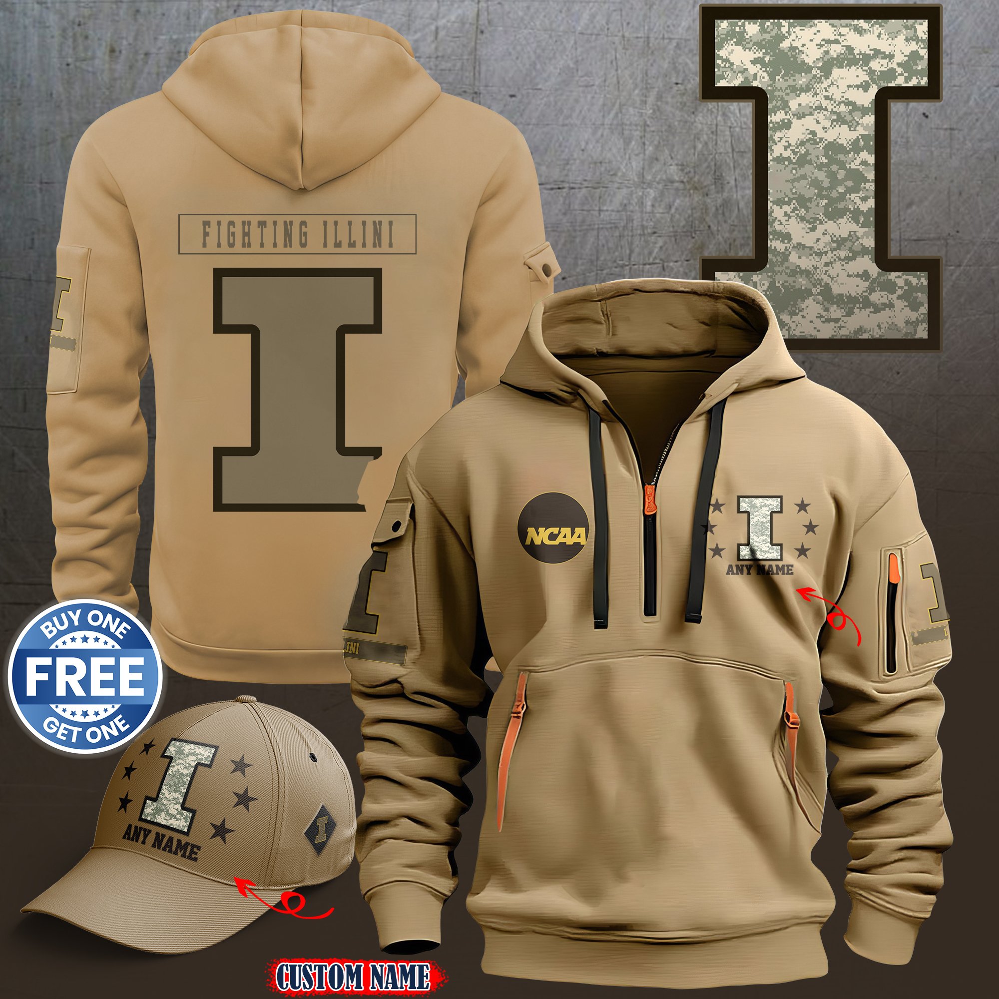 Illinois Fighting Illini 2024 Armed Forces Day  hoodie custom 58315