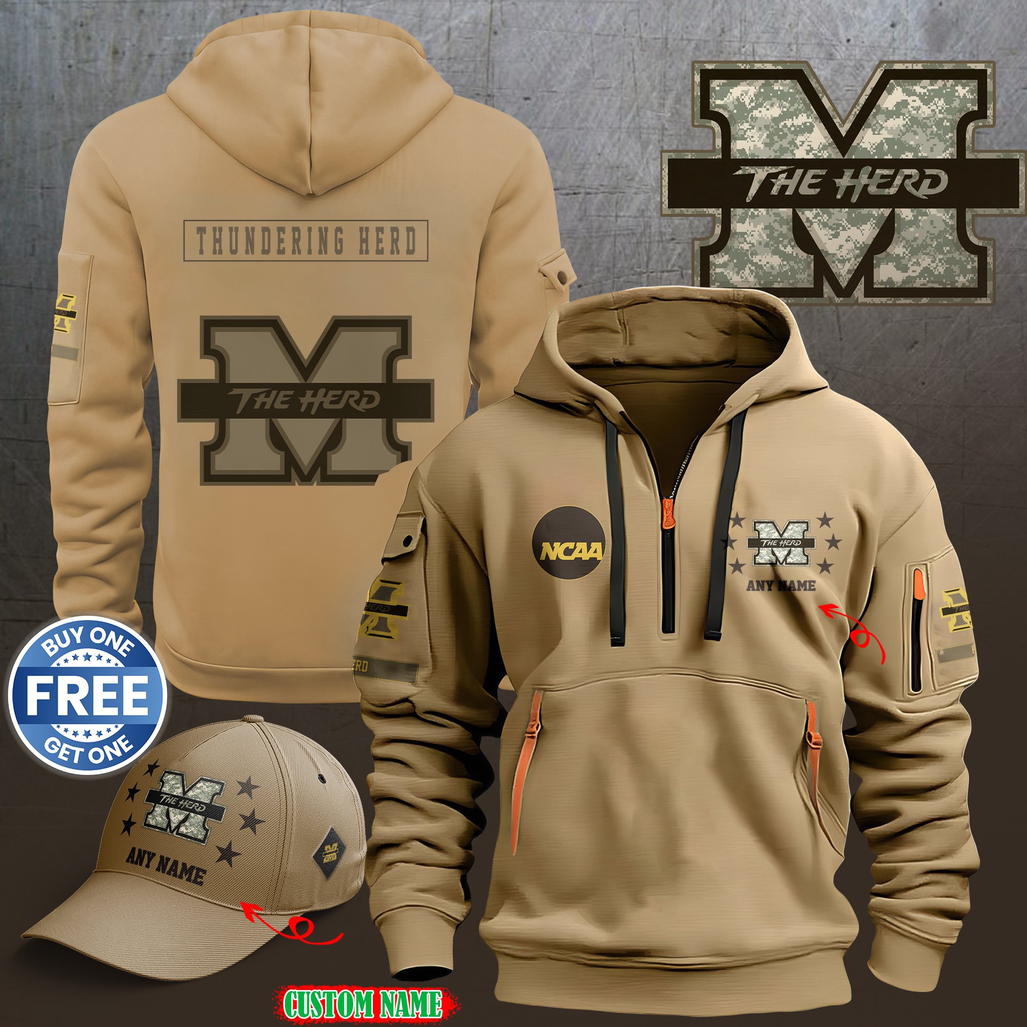 Marshall Thundering Herd 2024 Armed Forces Day  hoodie custom 58315
