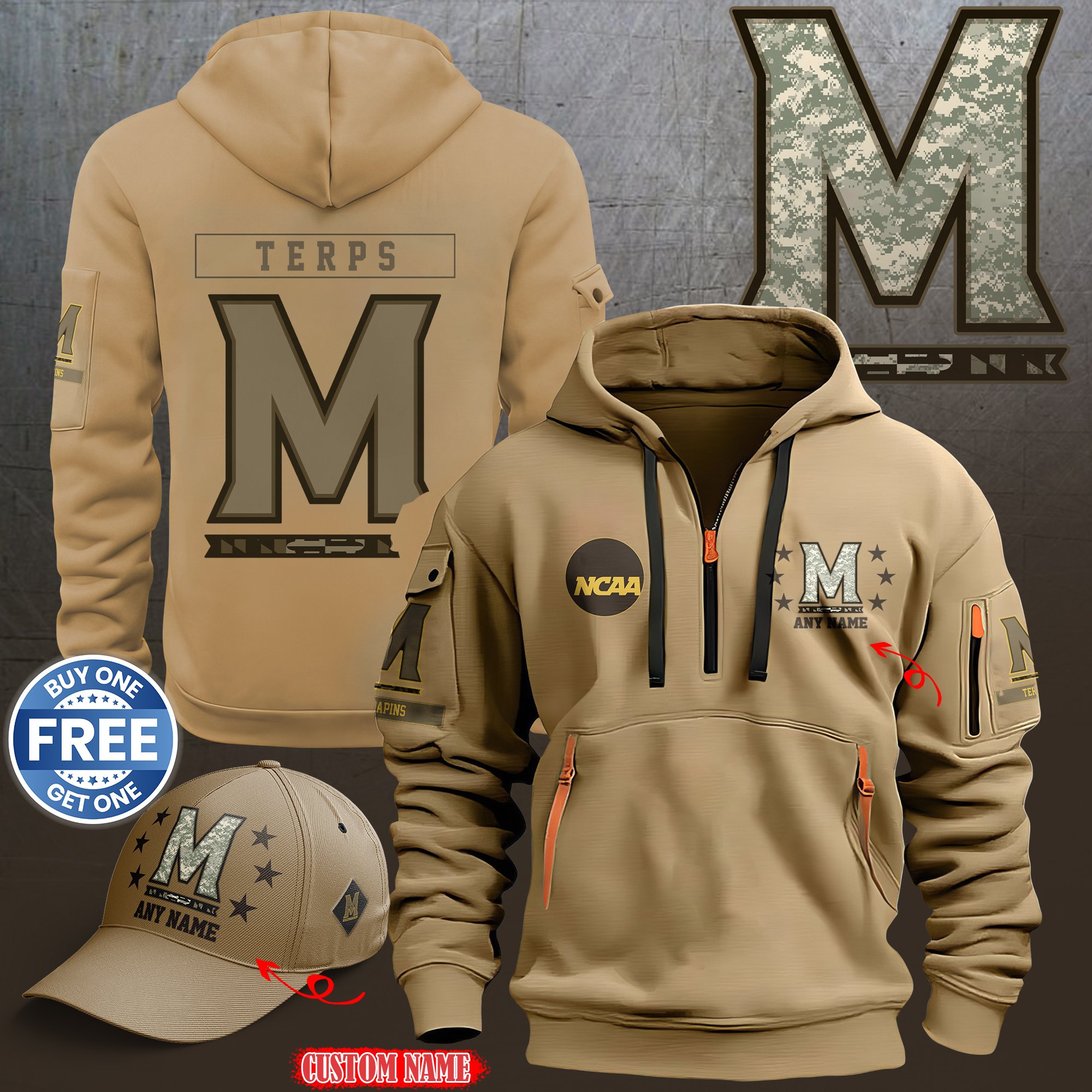 Maryland Terrapins 2024 Armed Forces Day  hoodie custom 58315