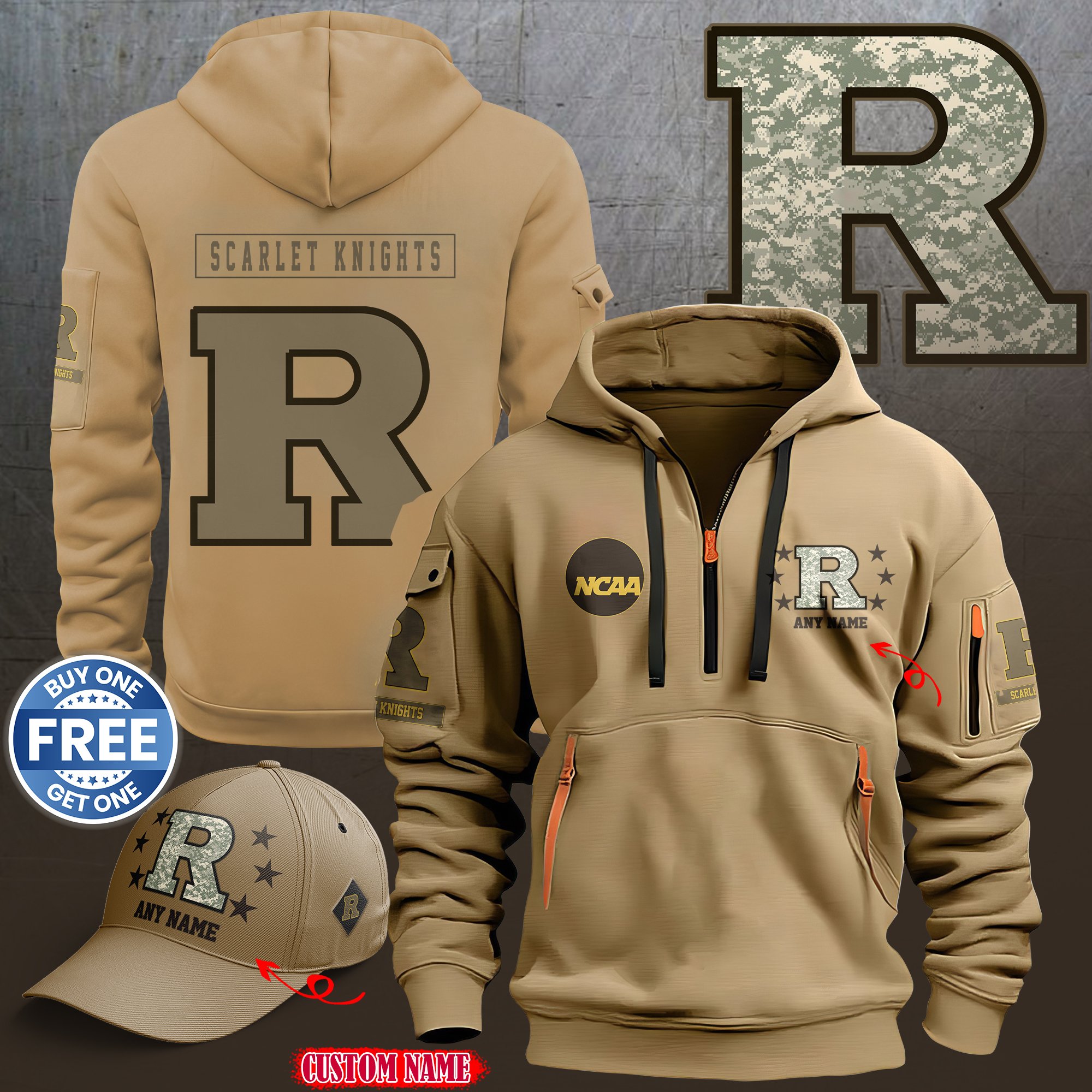 Rutgers Scarlet Knights 2024 Armed Forces Day  hoodie custom 58315