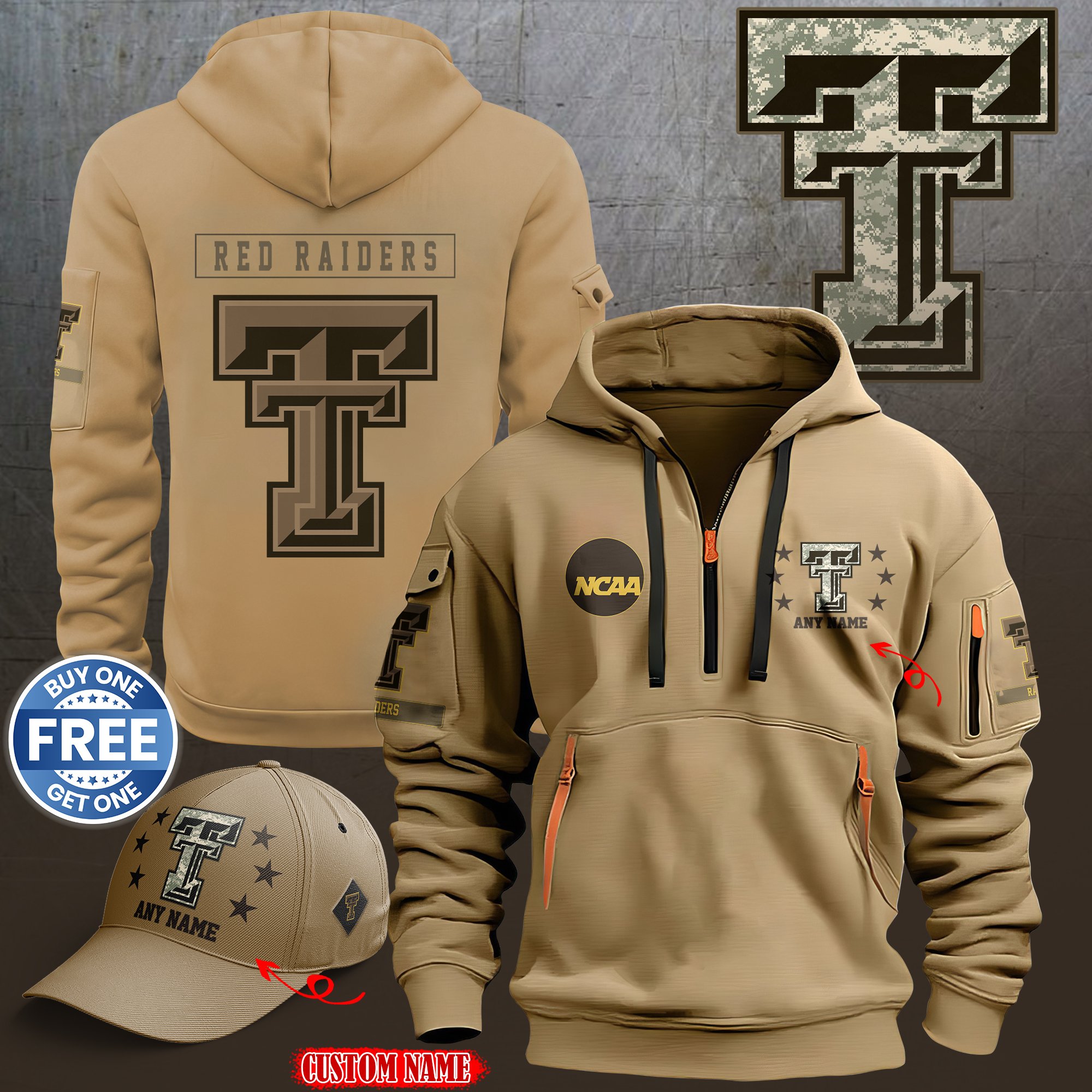 Texas Tech Red Raiders 2024 Armed Forces Day  hoodie custom 58315