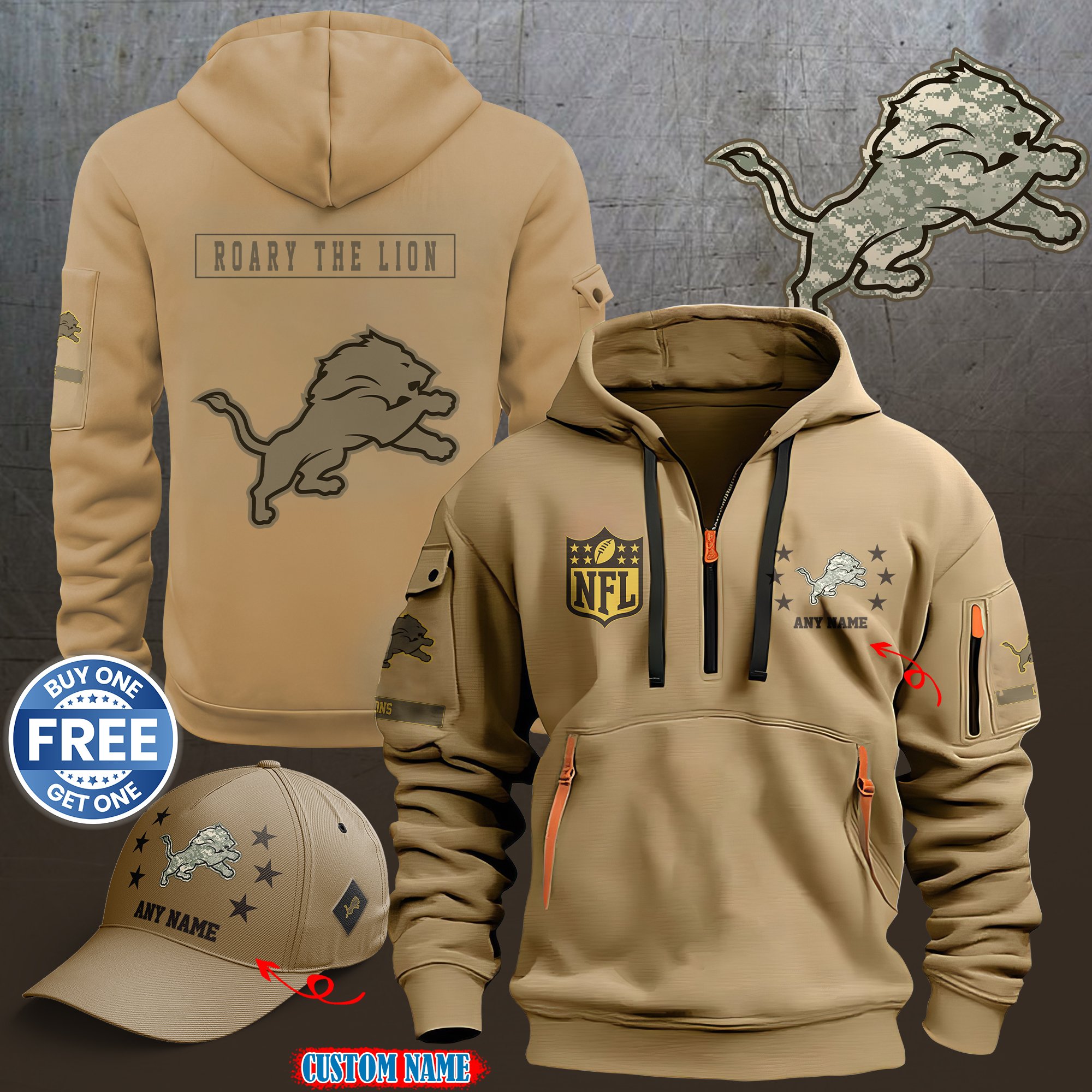Detroit Lions 2024 Armed Forces Day  hoodie custom 58315