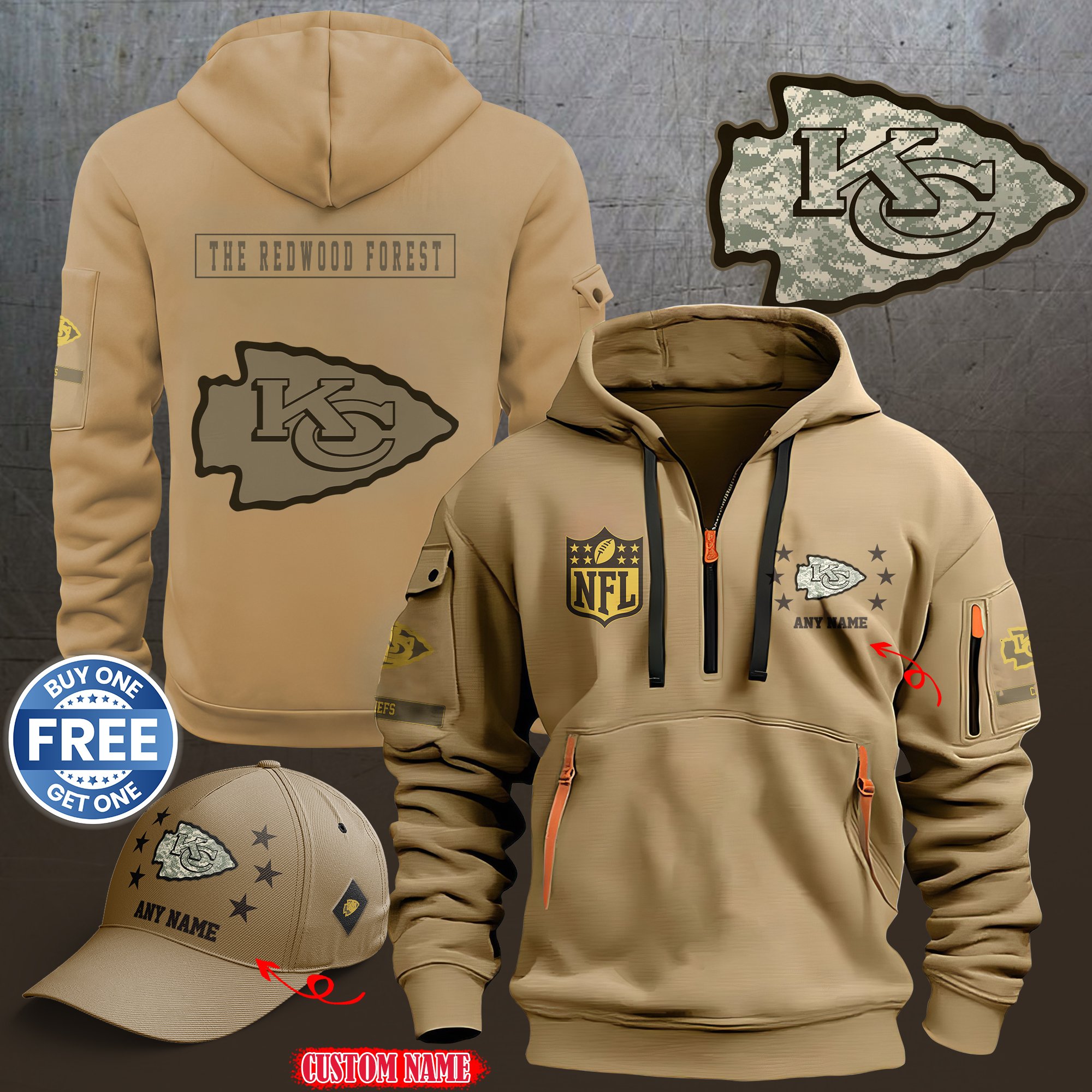 Kansas City Chiefs 2024 Armed Forces Day  hoodie custom 58315