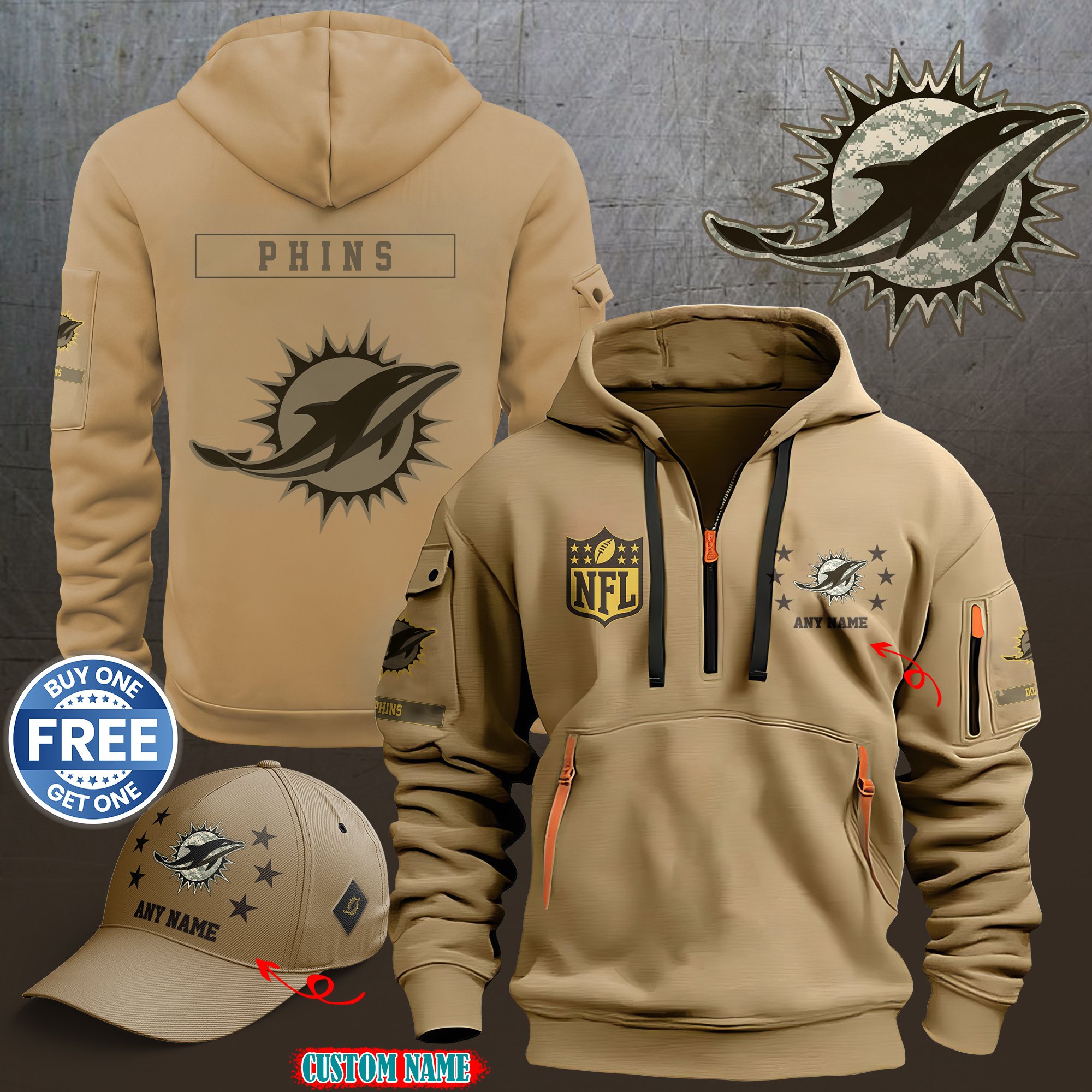 Miami Dolphins 2024 Armed Forces Day  hoodie custom 58315