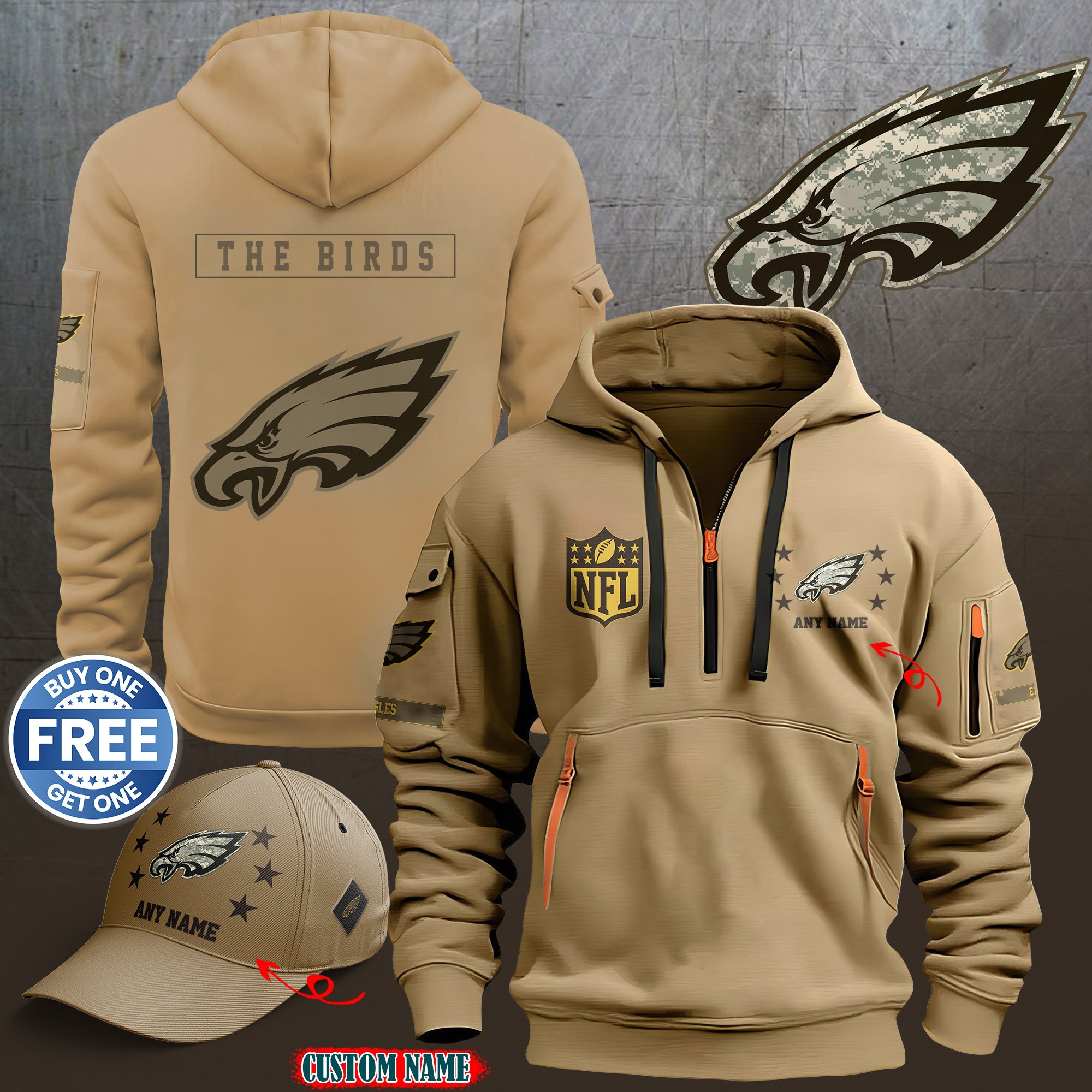 Philadelphia Eagles 2024 Armed Forces Day  hoodie custom 58315