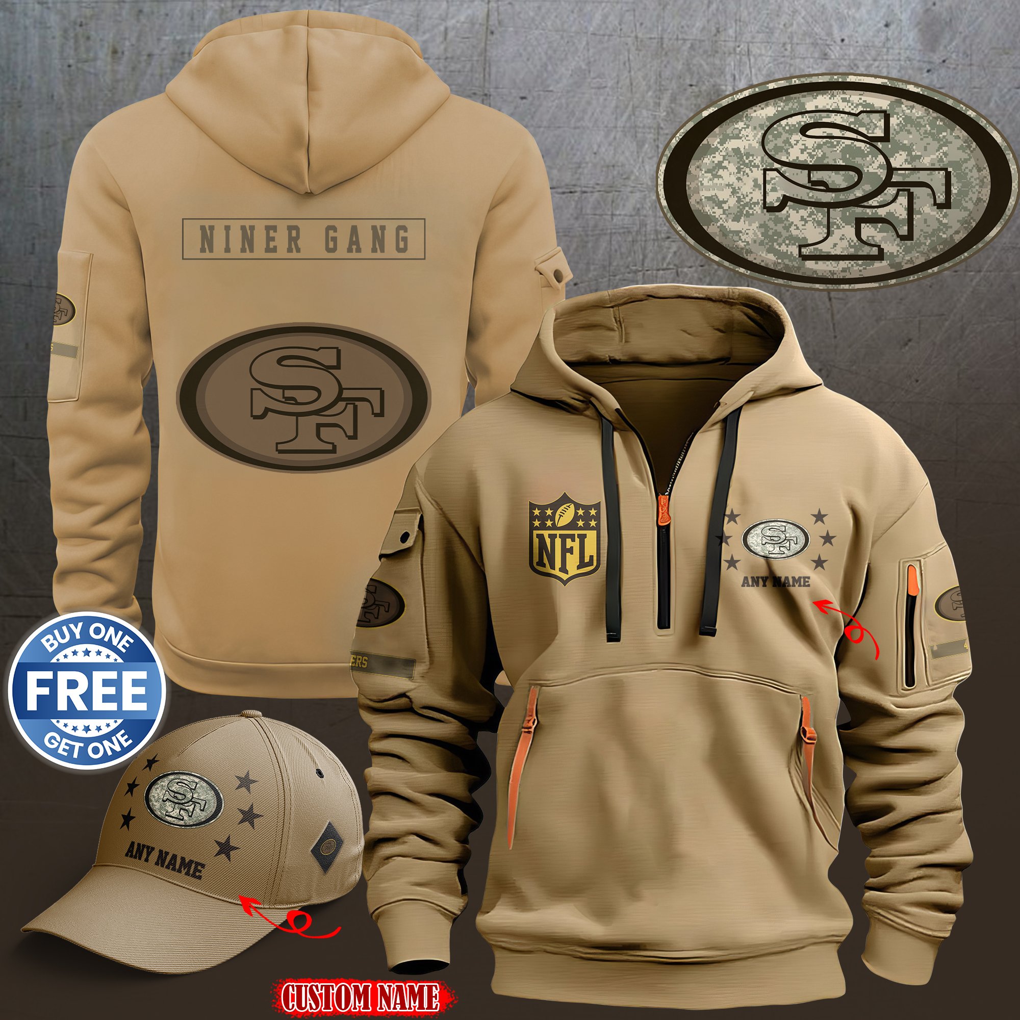 San Francisco 49ers 2024 Armed Forces Day  hoodie custom 58315