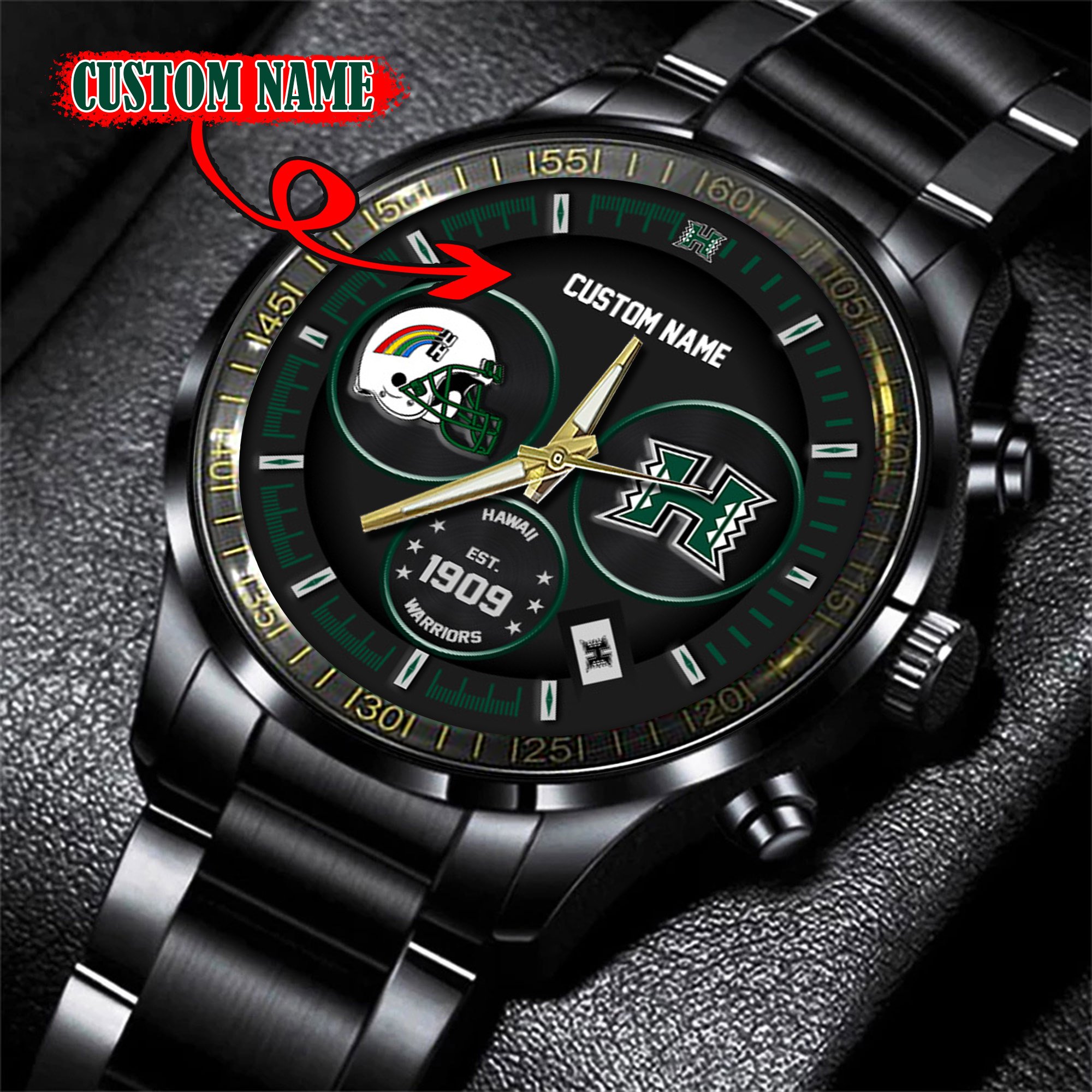 Hawaii Rainbow Warriors Watch custom 58437