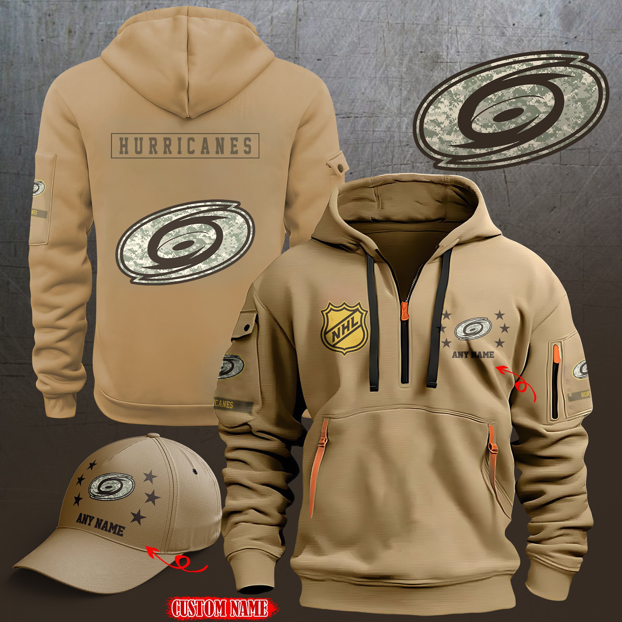 Carolina Hurricanes Combo (Hoodie+ CAP) Custom 58697