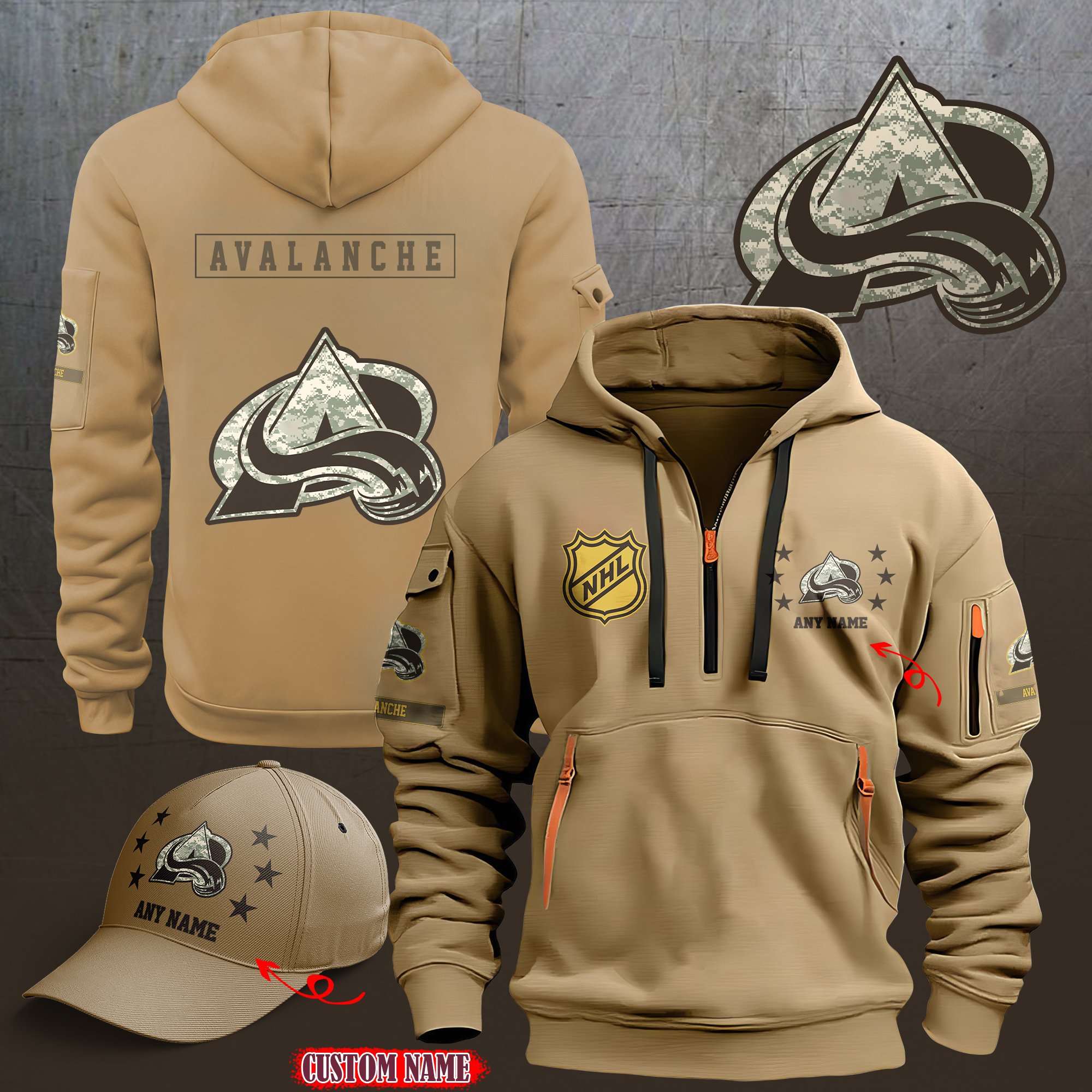 Colorado Avalanche Combo (Hoodie+ CAP) Custom 58697