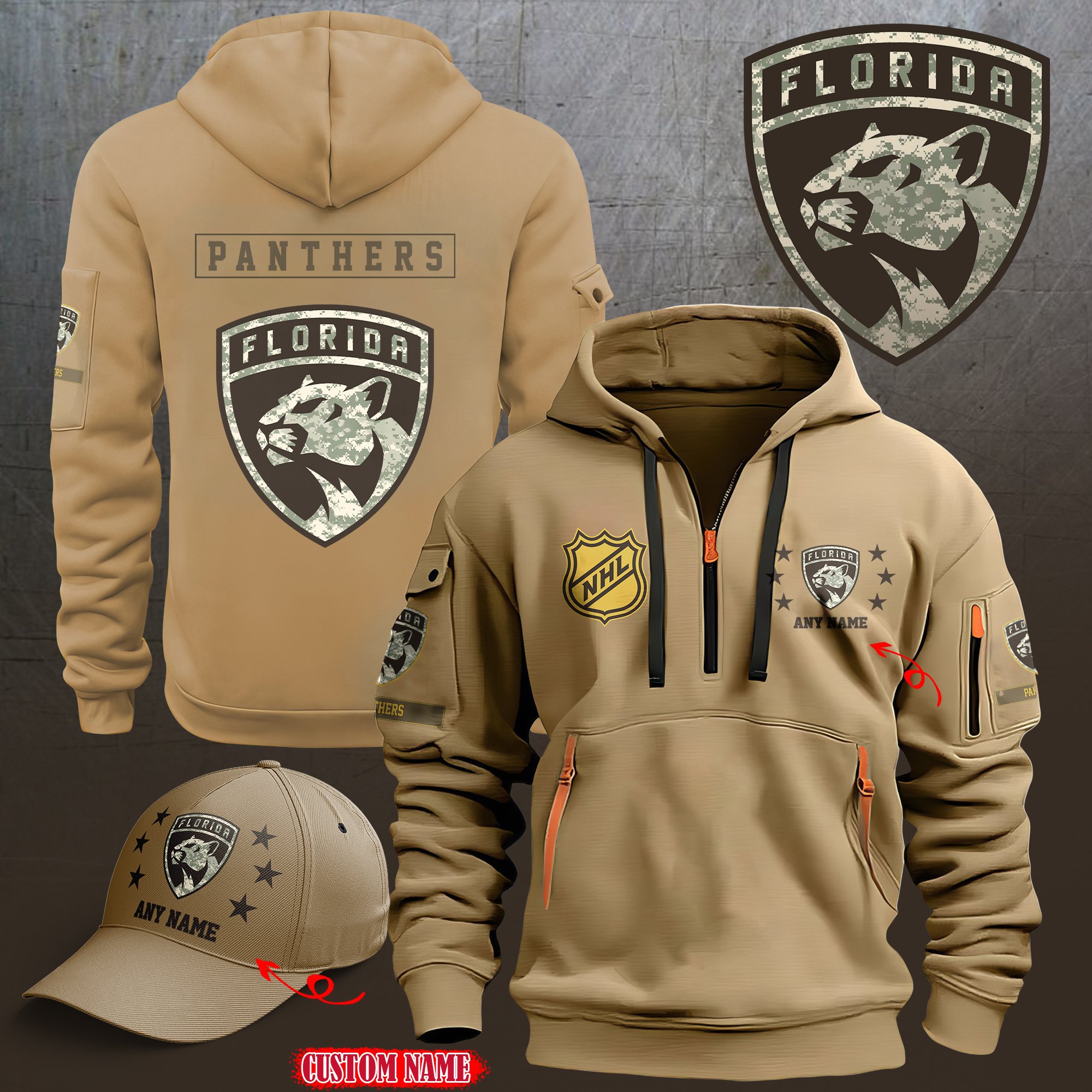 Florida Panthers Combo (Hoodie+ CAP) Custom 58697