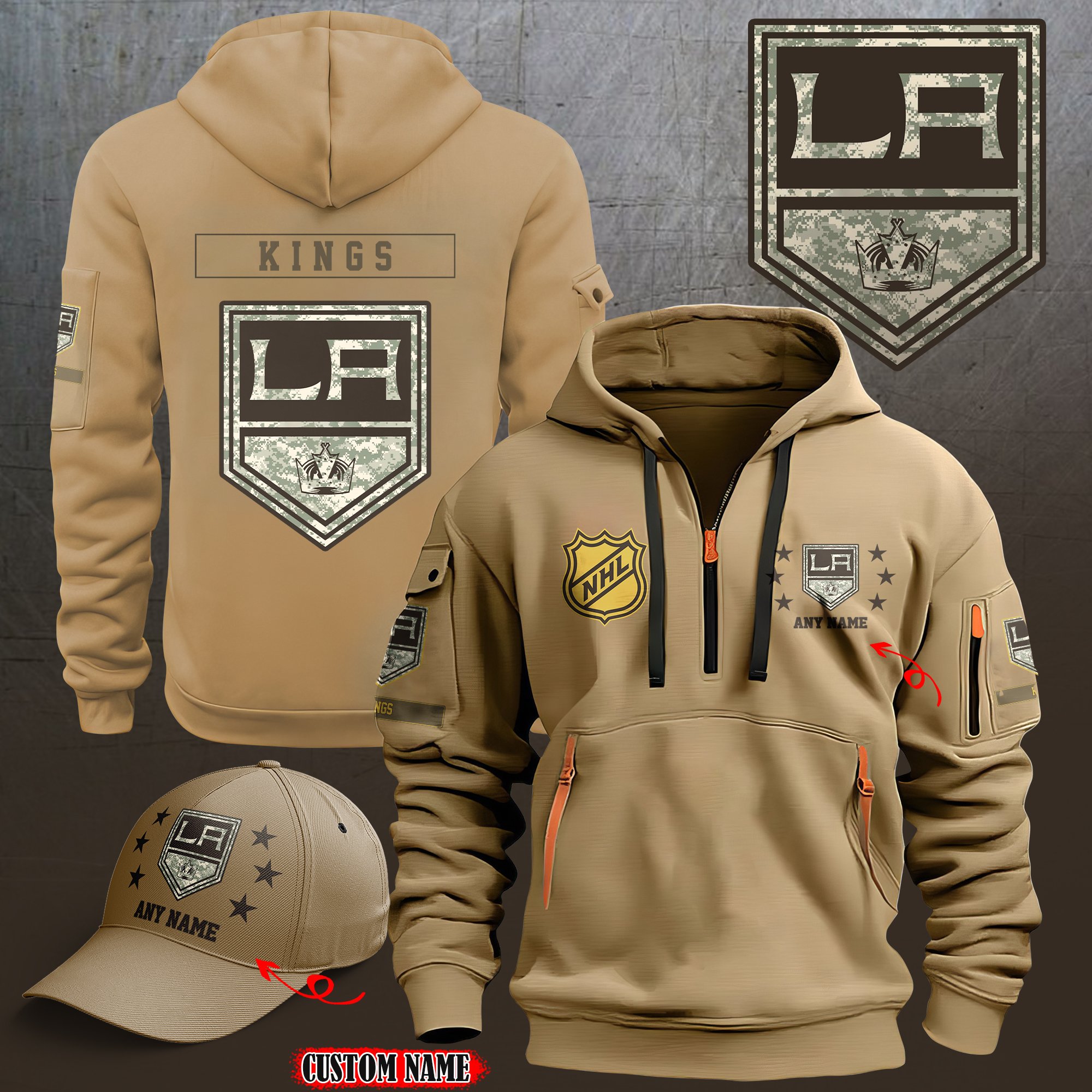Los Angeles Kings Combo (Hoodie+ CAP) Custom 58697