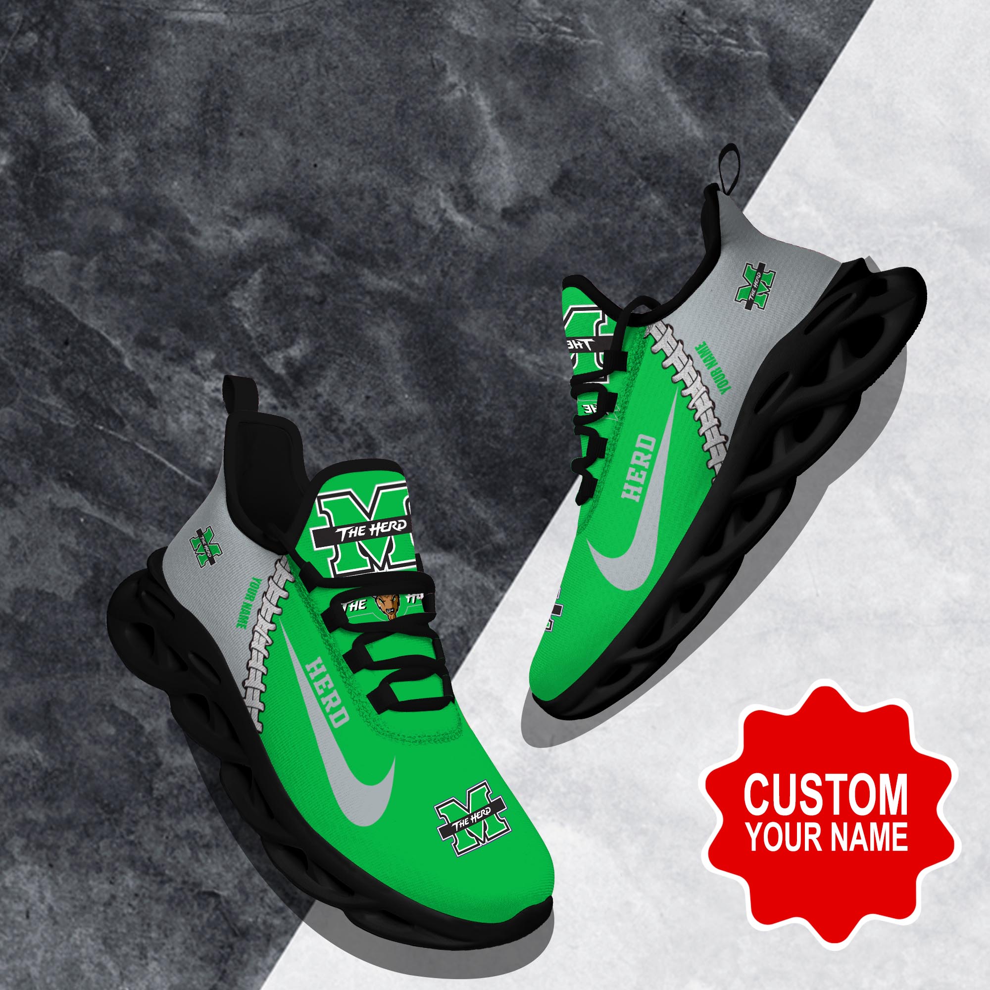 Marshall Thundering Herd Clunky shoes Custom 58828
