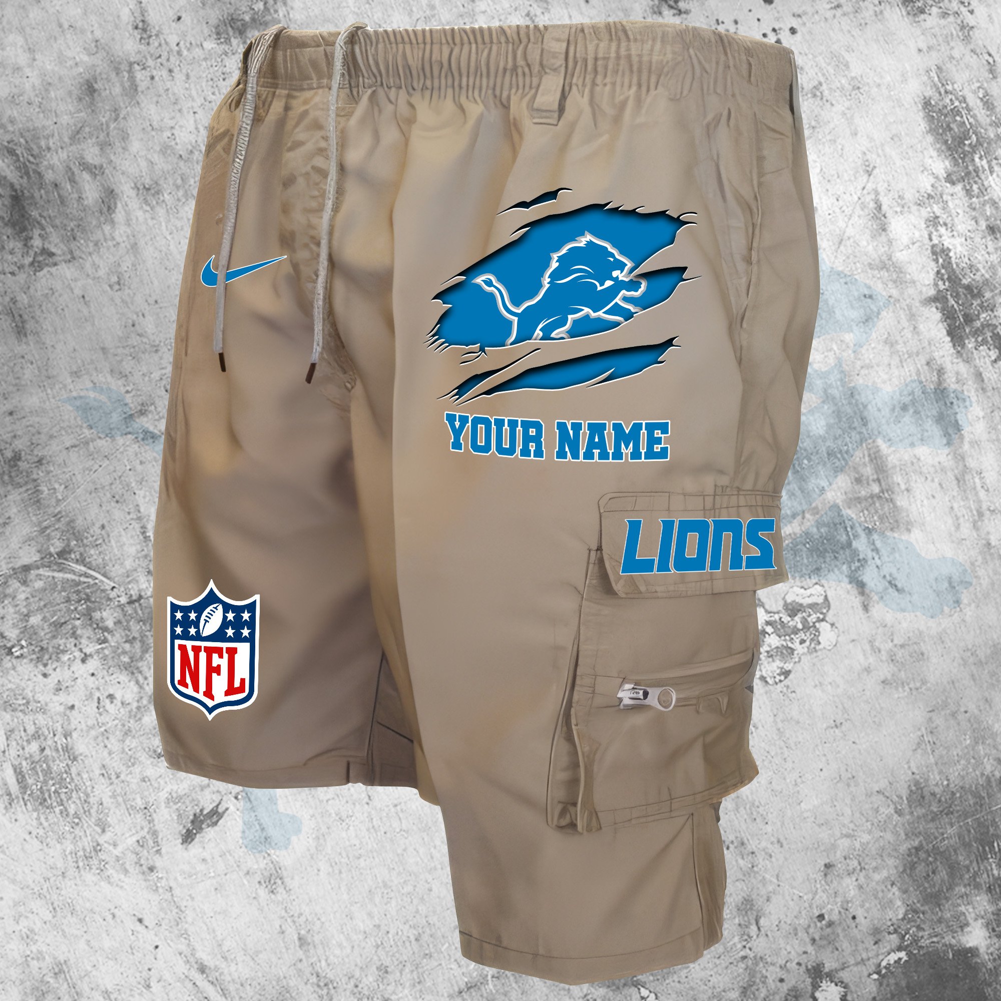 Detroit Lions Man Shorts Custom Your Name, Sport Man Shorts, Gifts For Football Lovers EHIVM-59293