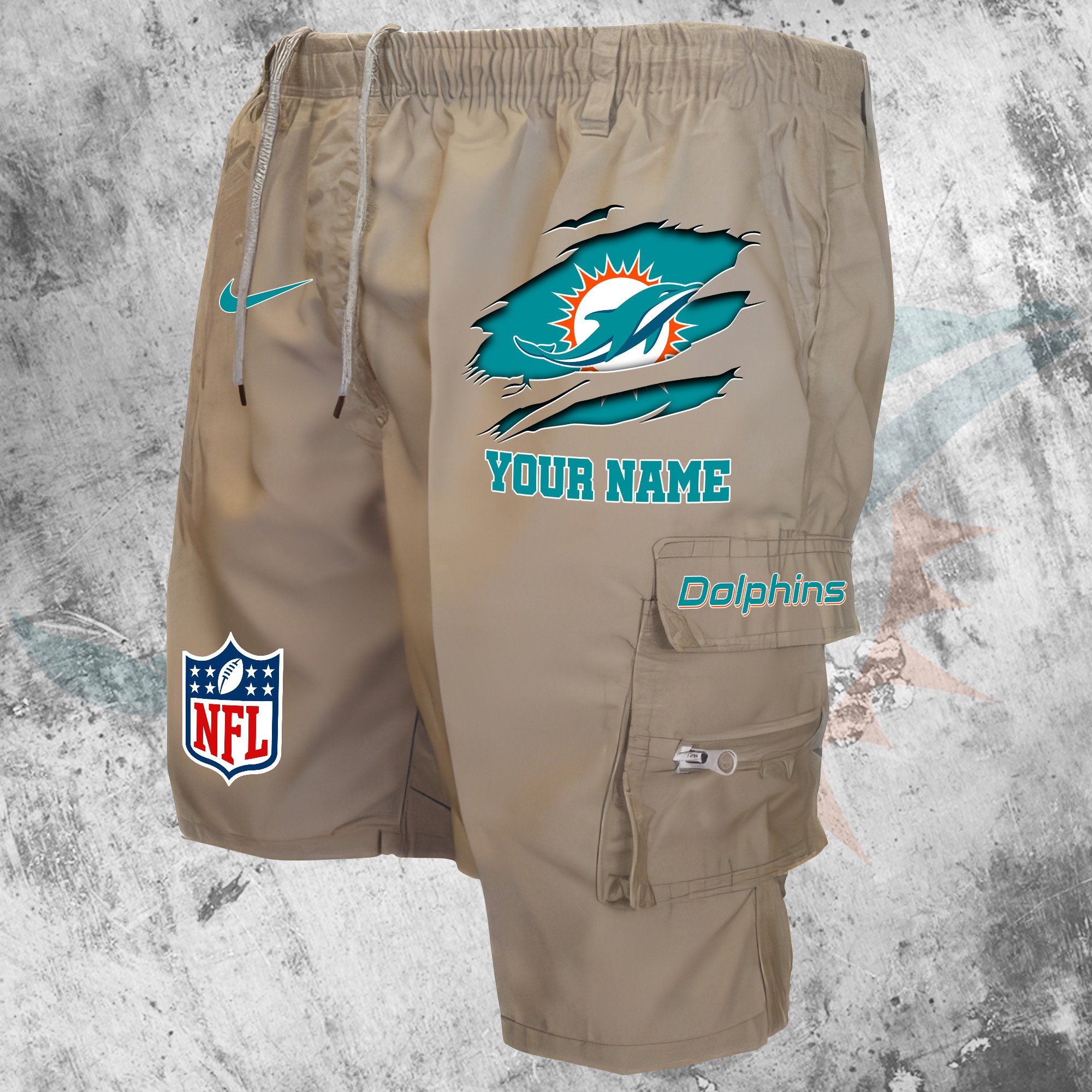 Miami Dolphins Man Shorts Custom Your Name, Sport Man Shorts, Gifts For Football Lovers EHIVM-59293