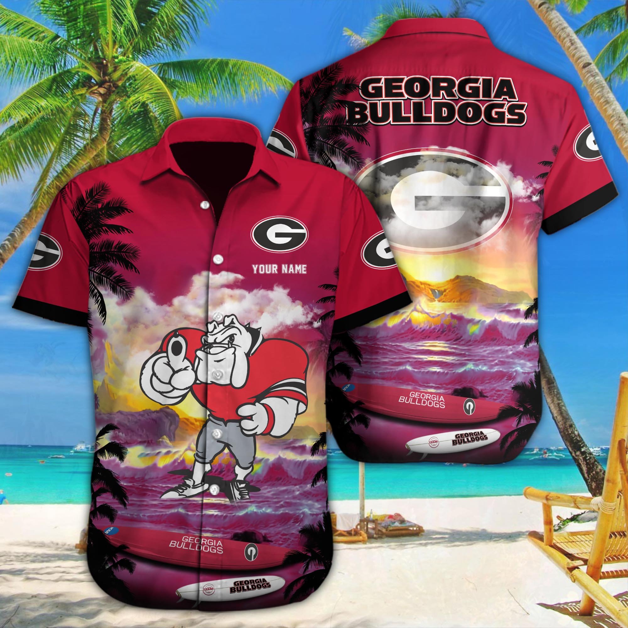 Georgia Bulldogs Custom Hawaii Shirt M-34350