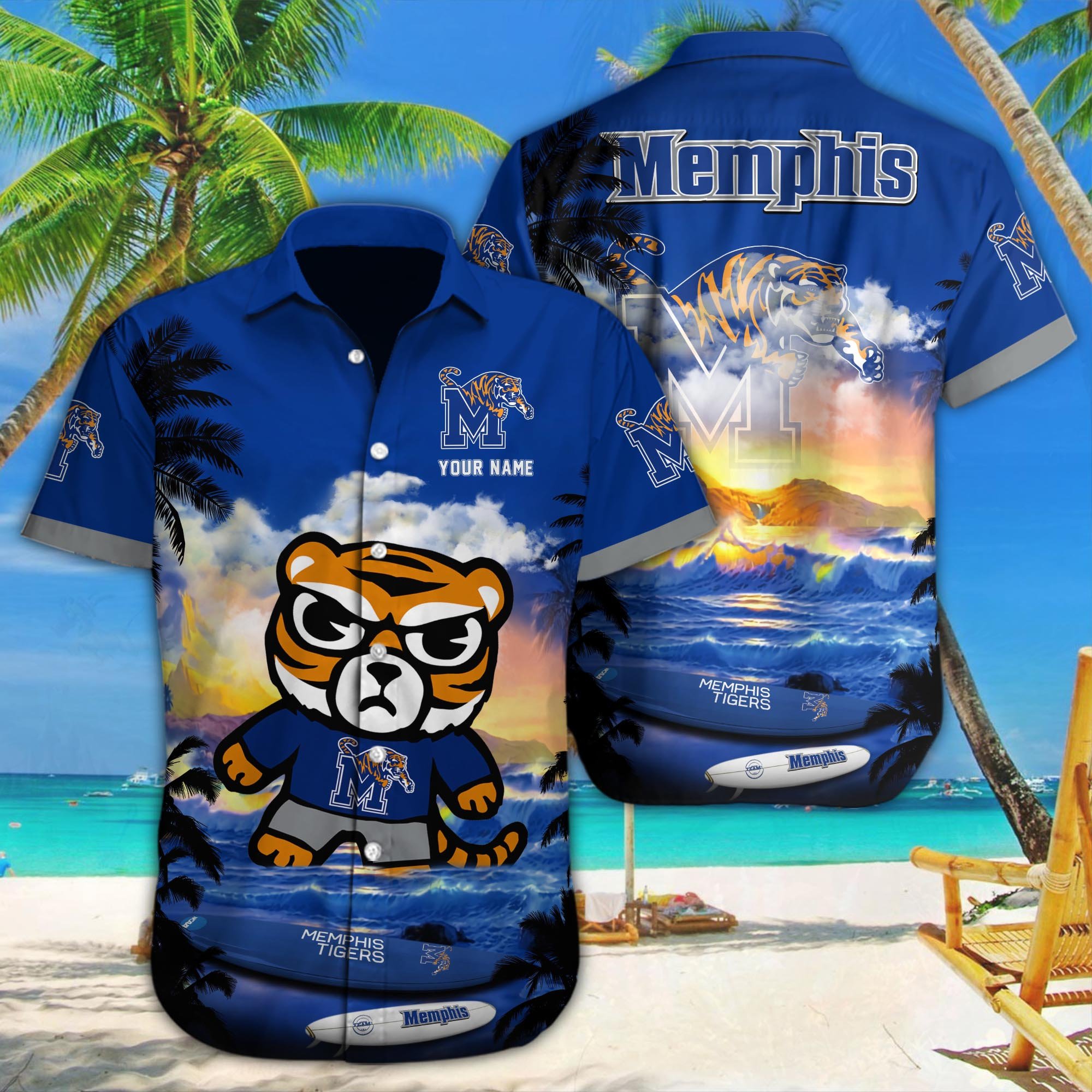 Memphis Tigers Custom Hawaii Shirt M-34350