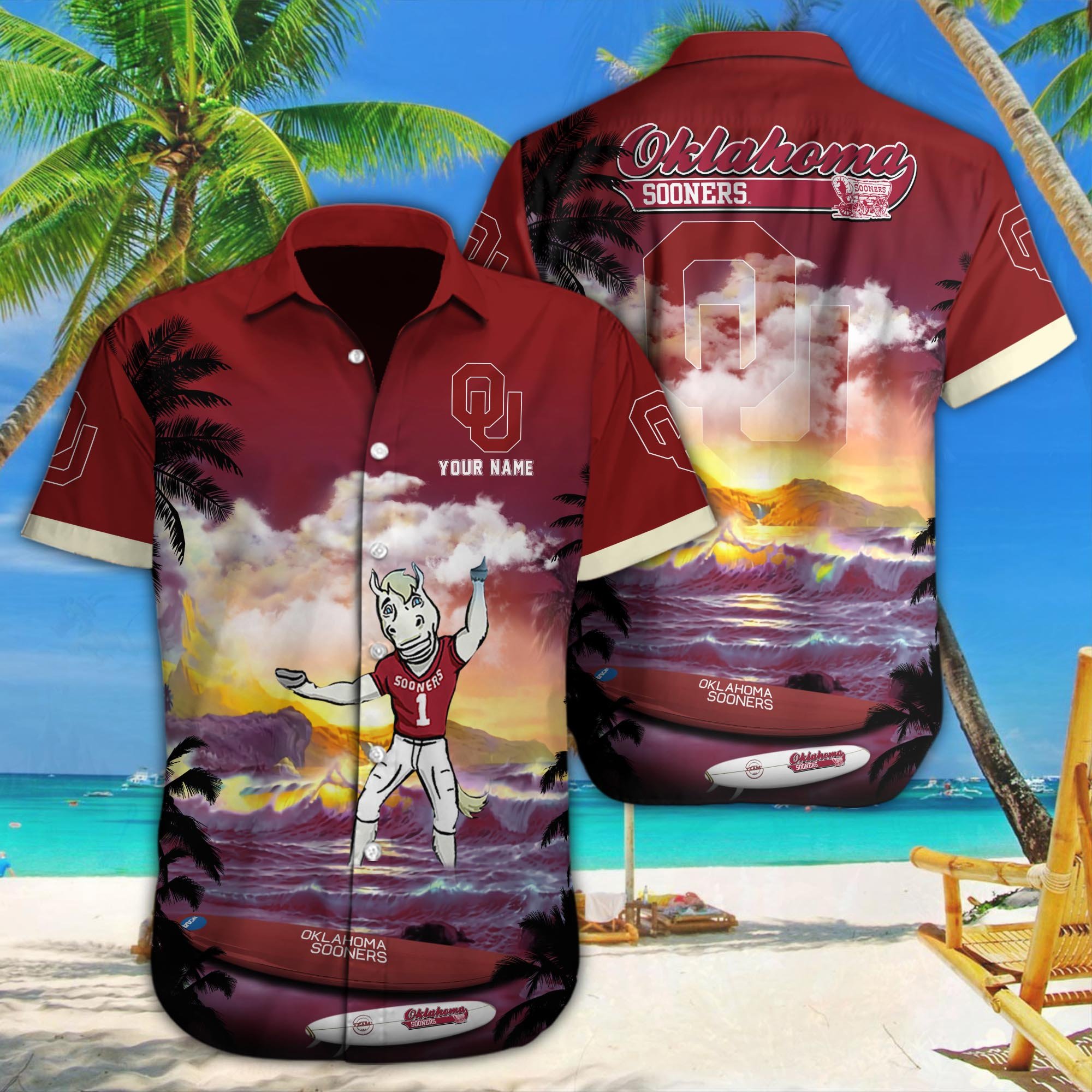 Oklahoma Sooners Custom Hawaii Shirt M-34350