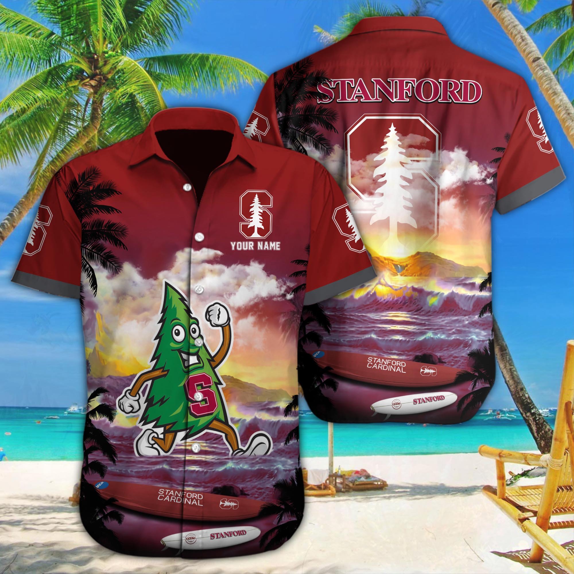 Stanford Cardinal Custom Hawaii Shirt M-34350