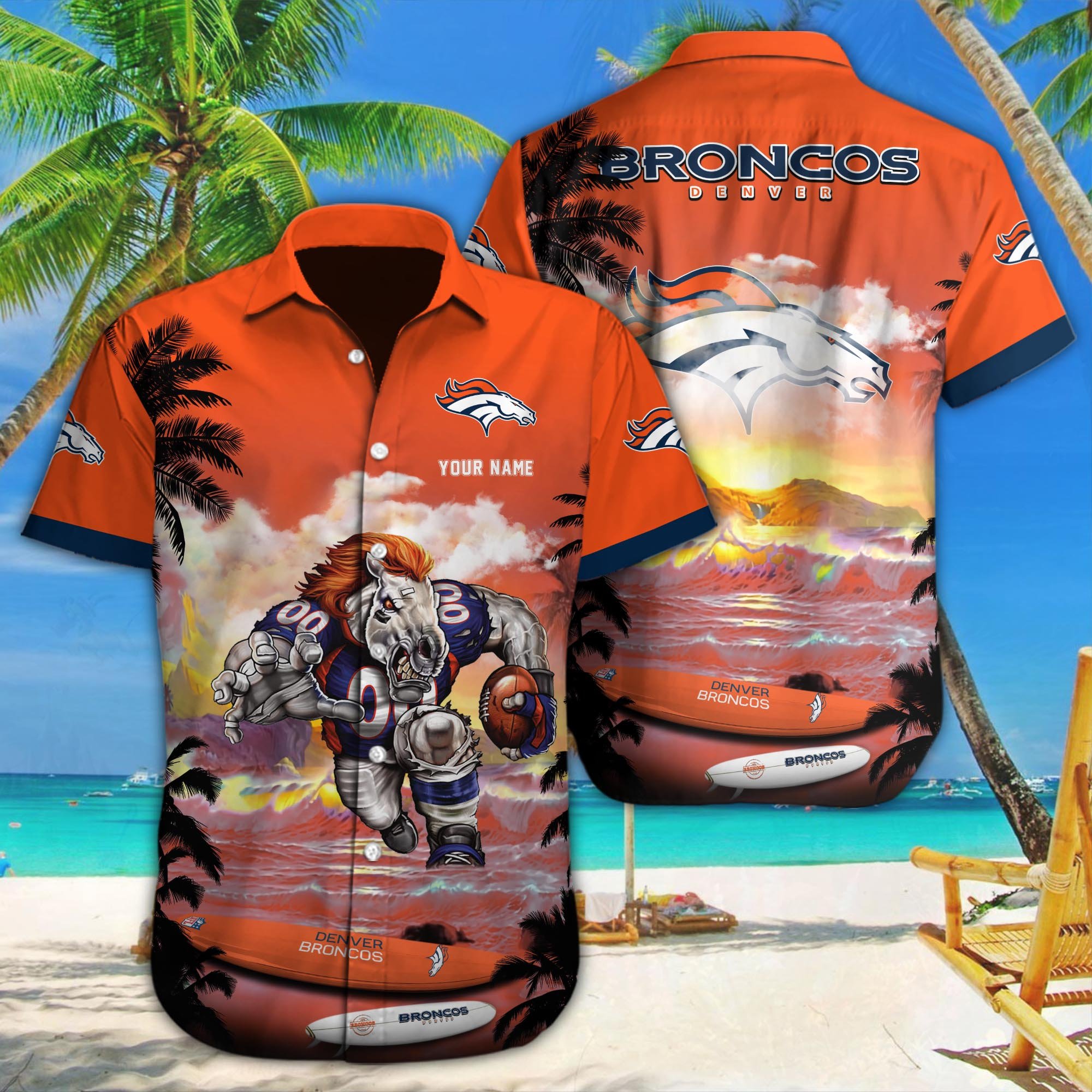 Denver Broncos Custom Hawaii Shirt M-34350