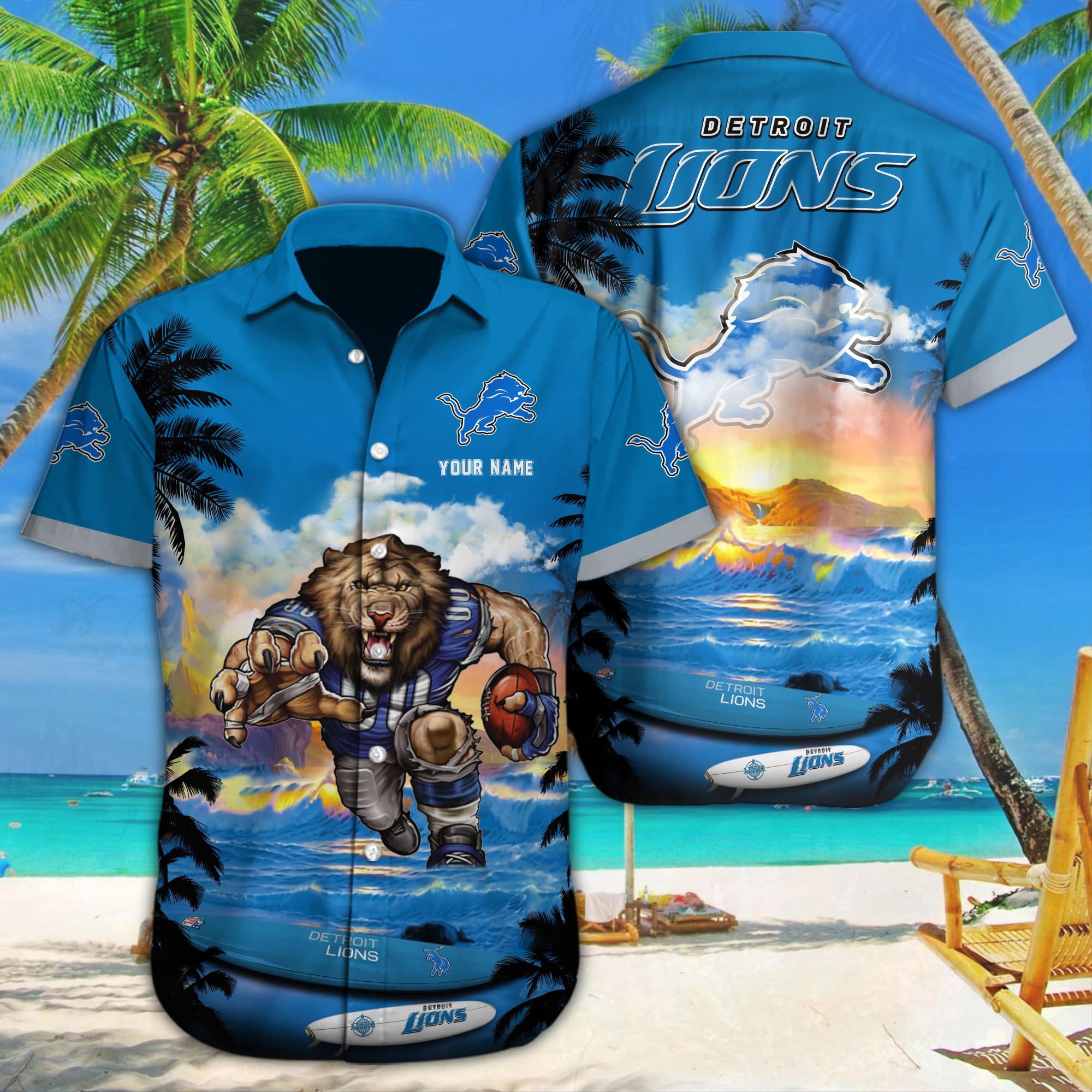 Detroit Lions Custom Hawaii Shirt M-34350