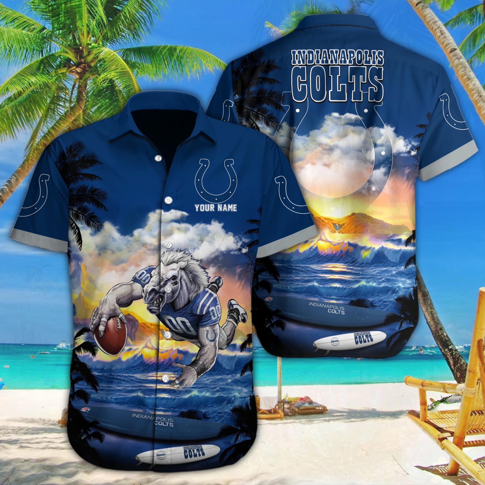 Indianapolis Colts Custom Hawaii Shirt M-34350