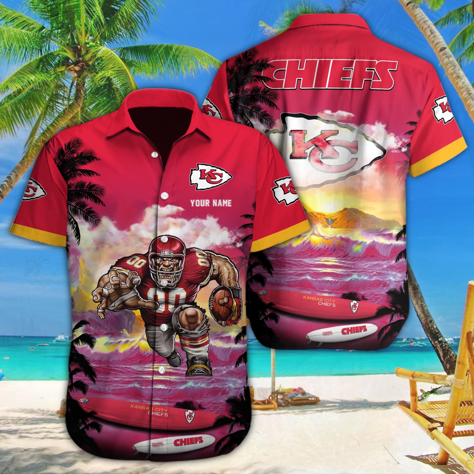 Kansas City Chiefs Custom Hawaii Shirt M-34350