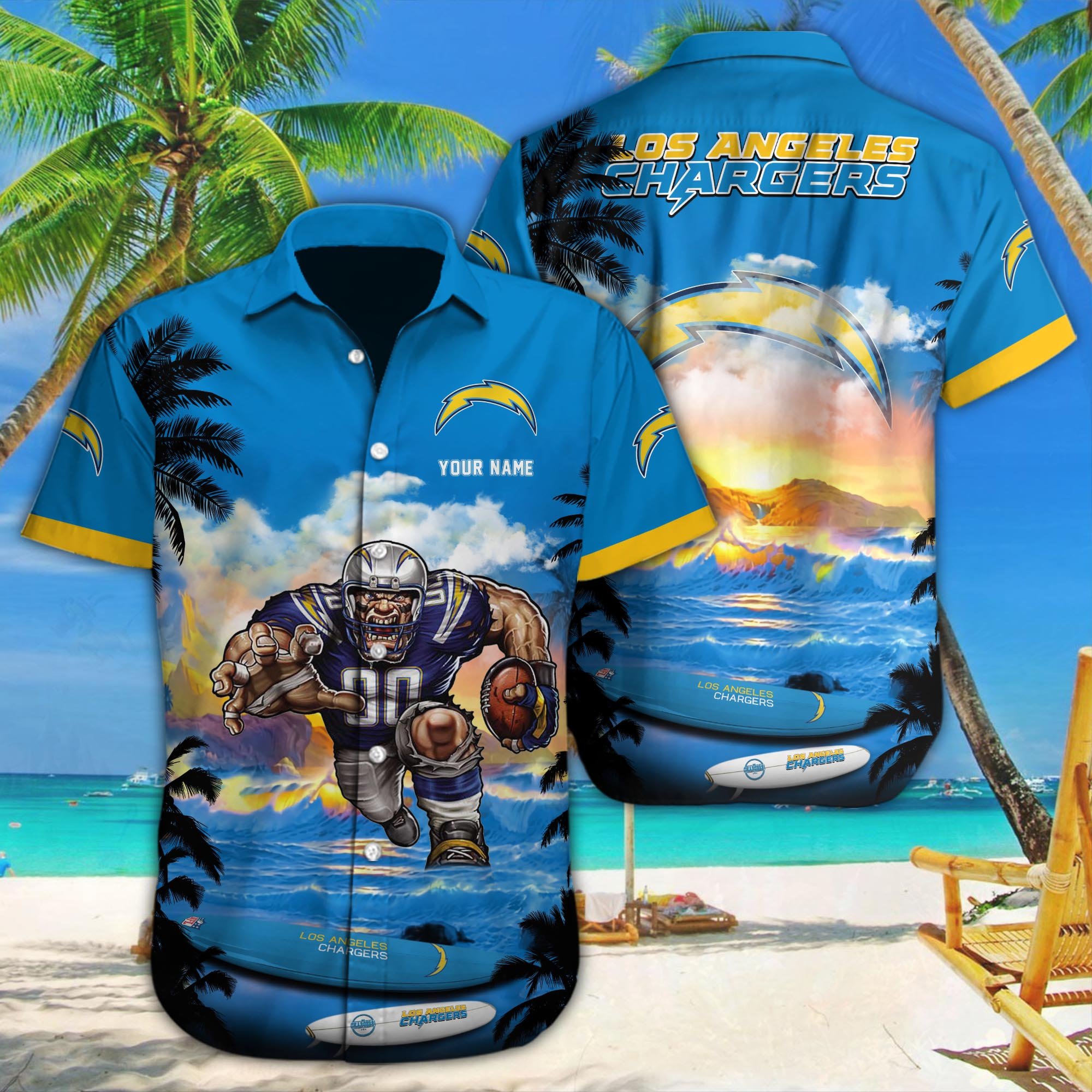 Los Angeles Chargers Custom Hawaii Shirt M-34350
