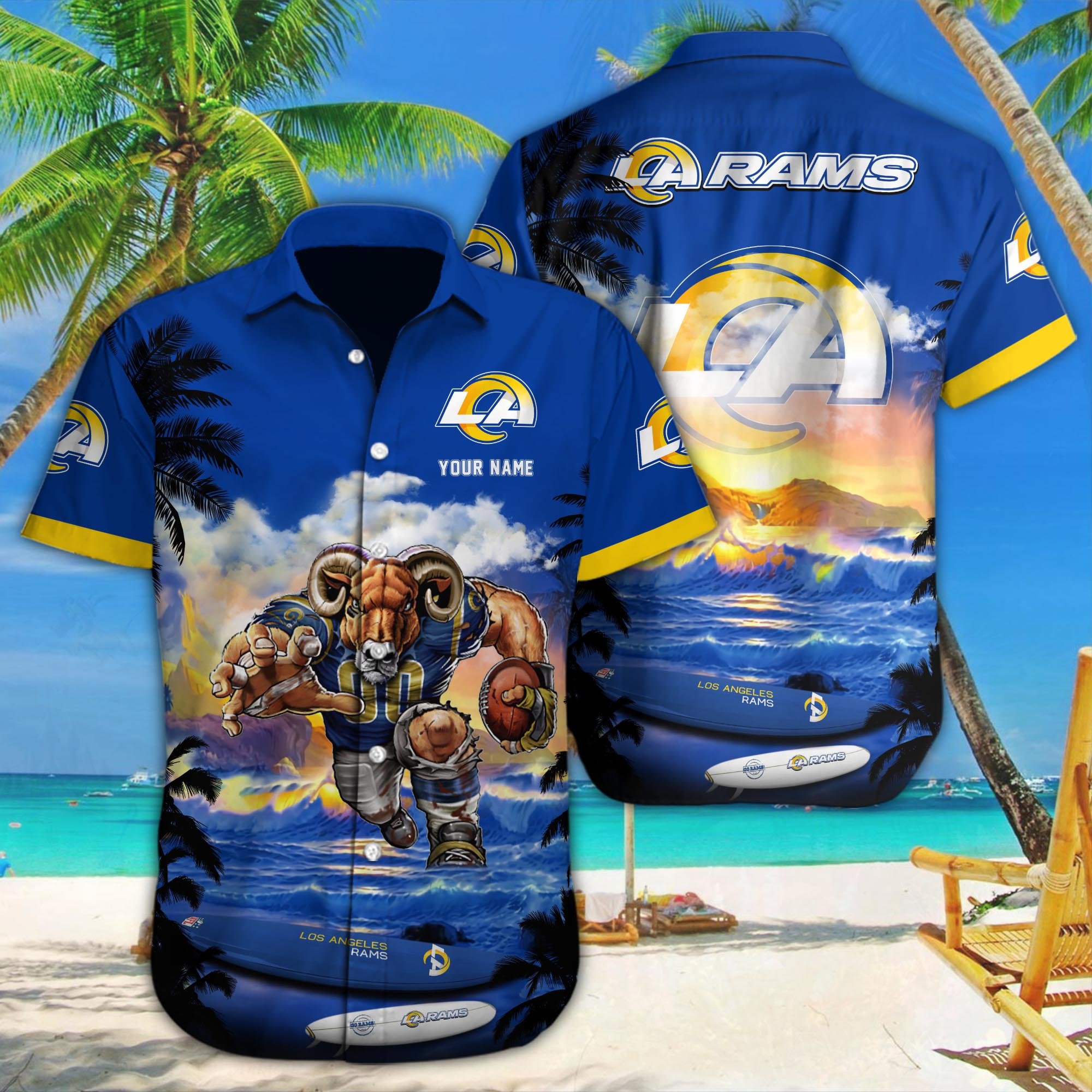 Los Angeles Rams Custom Hawaii Shirt M-34350