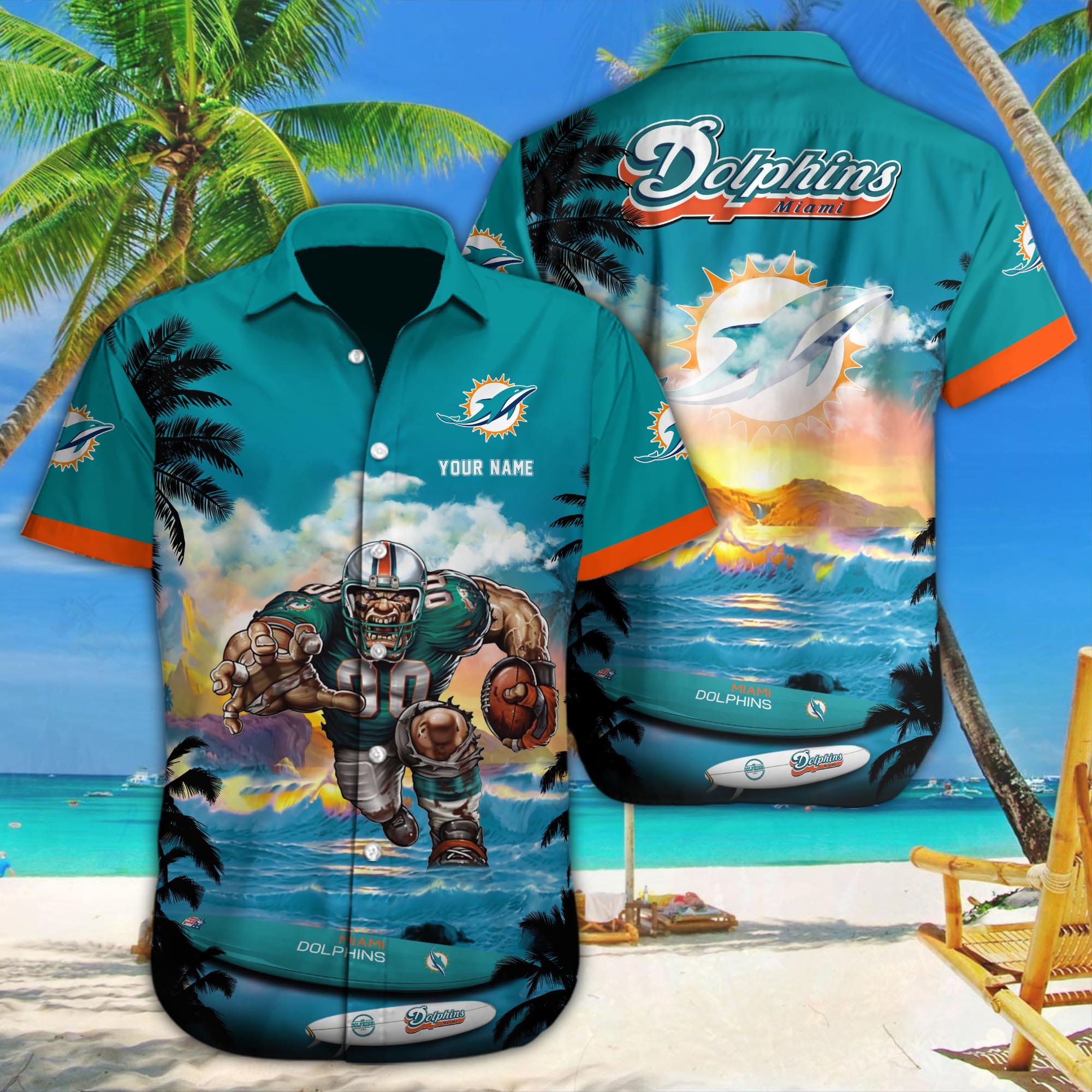 Miami Dolphins Custom Hawaii Shirt M-34350