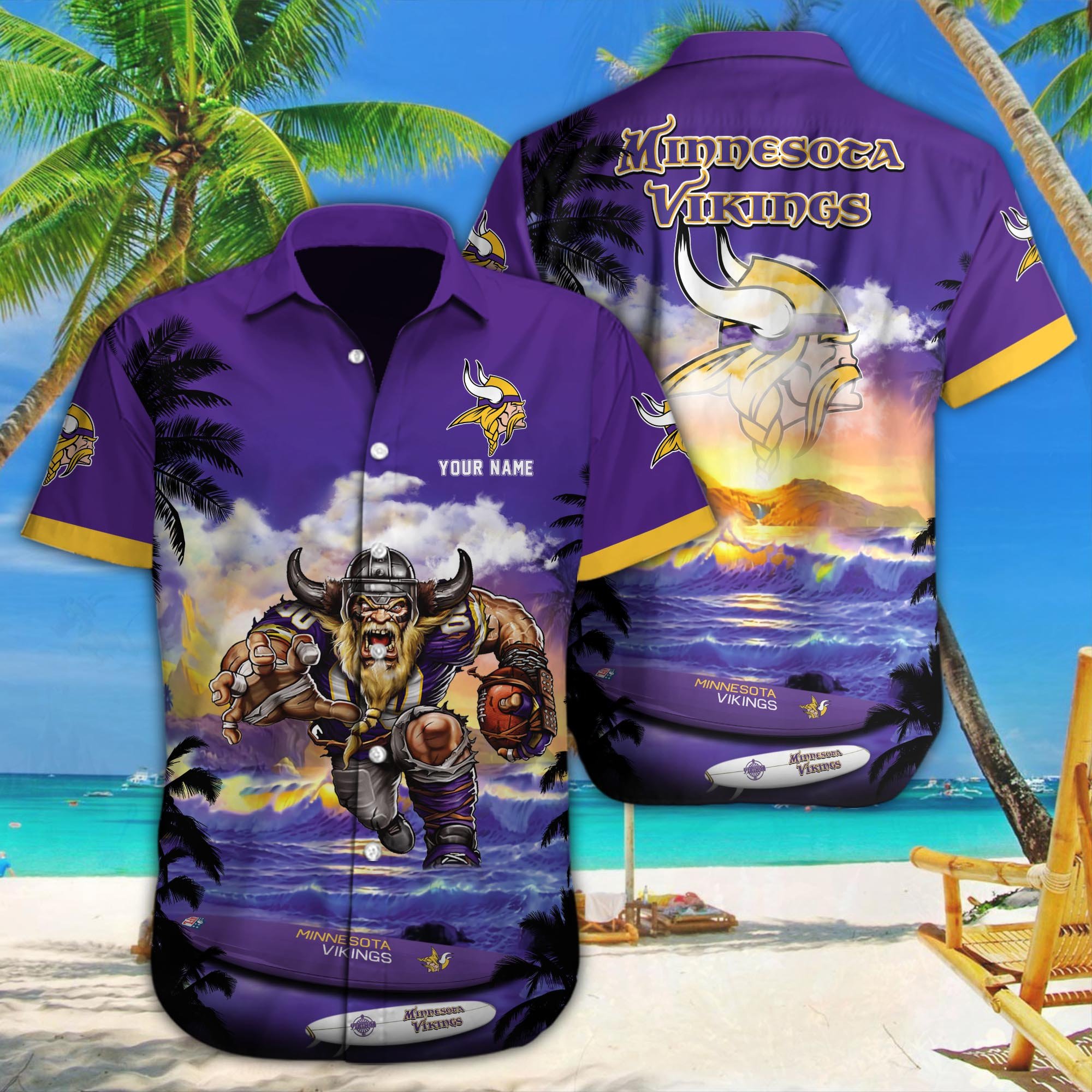 Minnesota Vikings Custom Hawaii Shirt M-34350