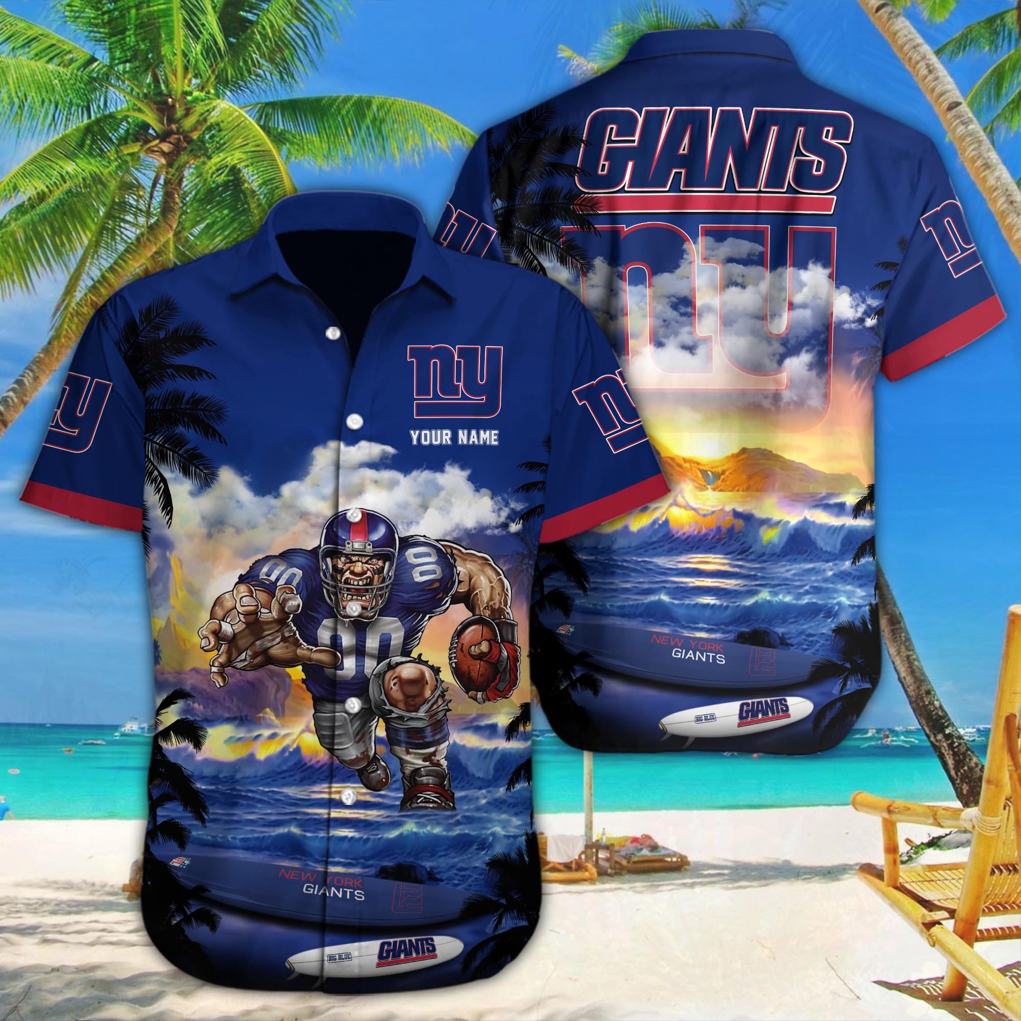 New York Giants Custom Hawaii Shirt M-34350