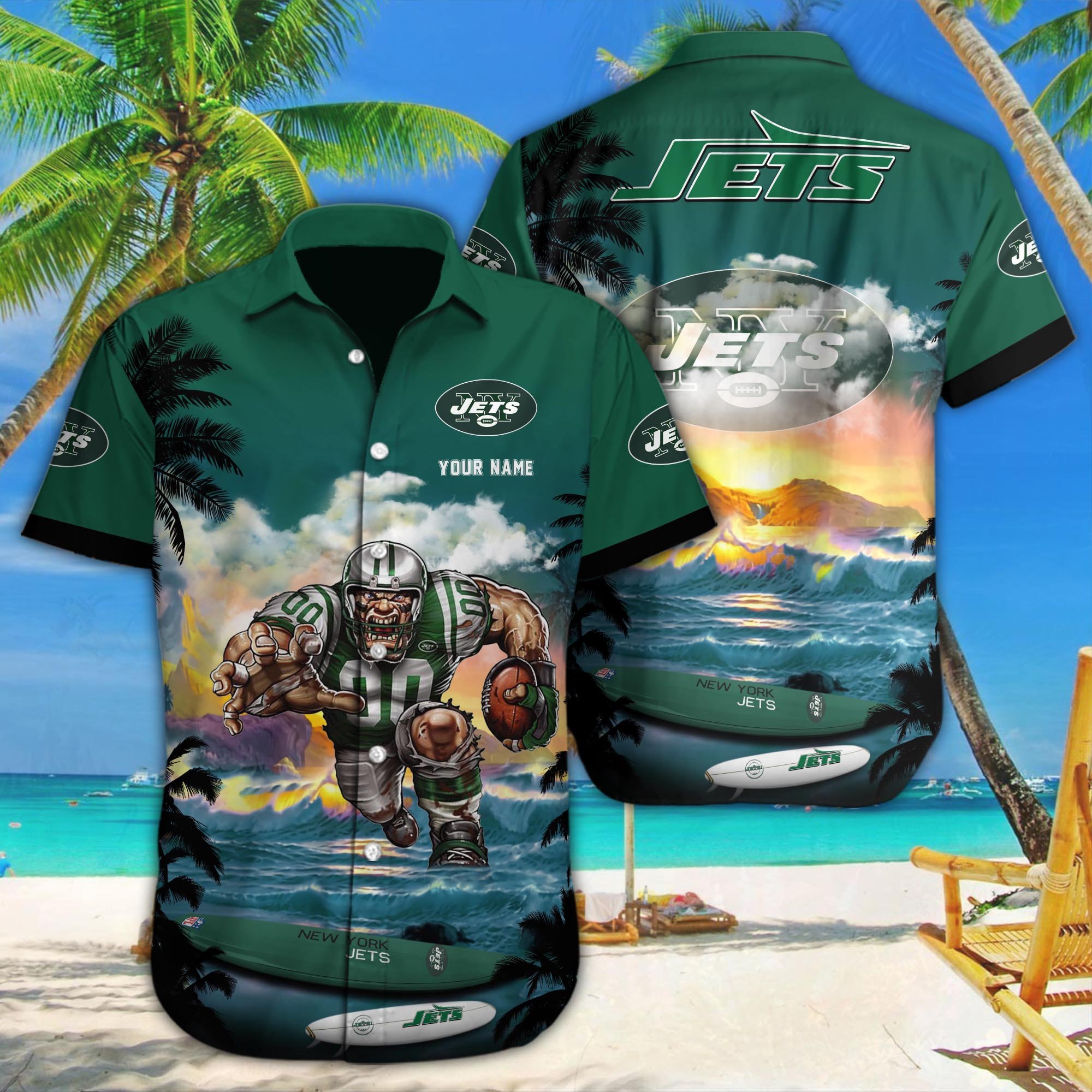 New York Jets Custom Hawaii Shirt M-34350