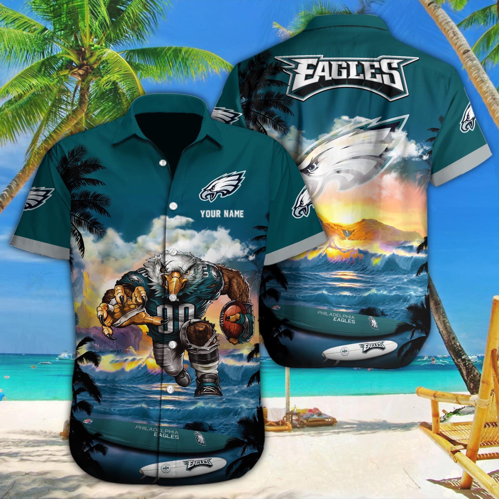 Philadelphia Eagles Custom Hawaii Shirt M-34350