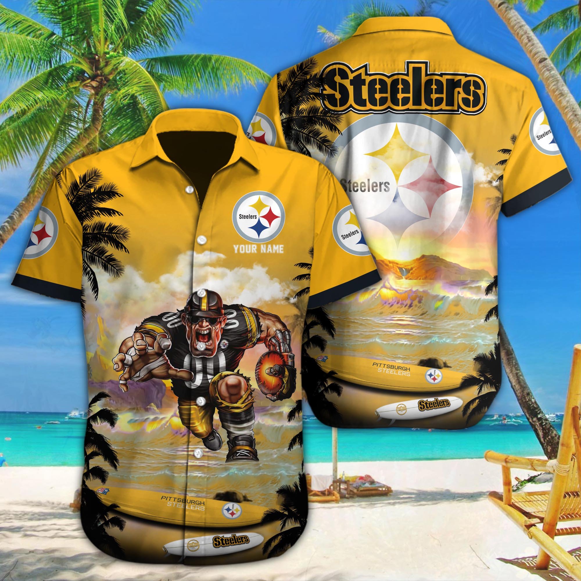 Pittsburgh Steelers Custom Hawaii Shirt M-34350