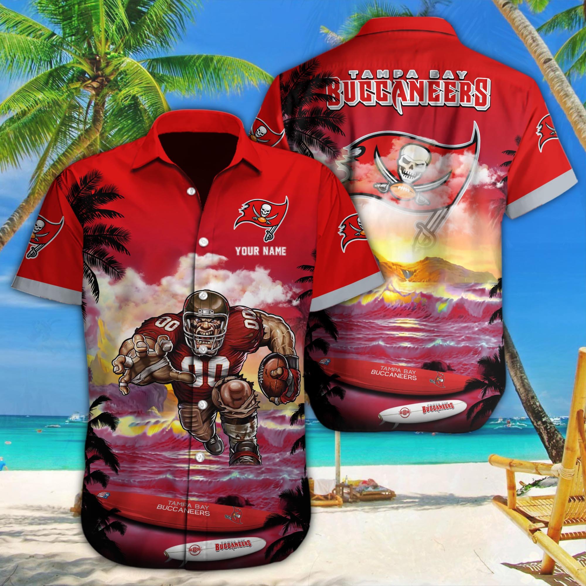 Tampa Bay Buccaneers Custom Hawaii Shirt M-34350
