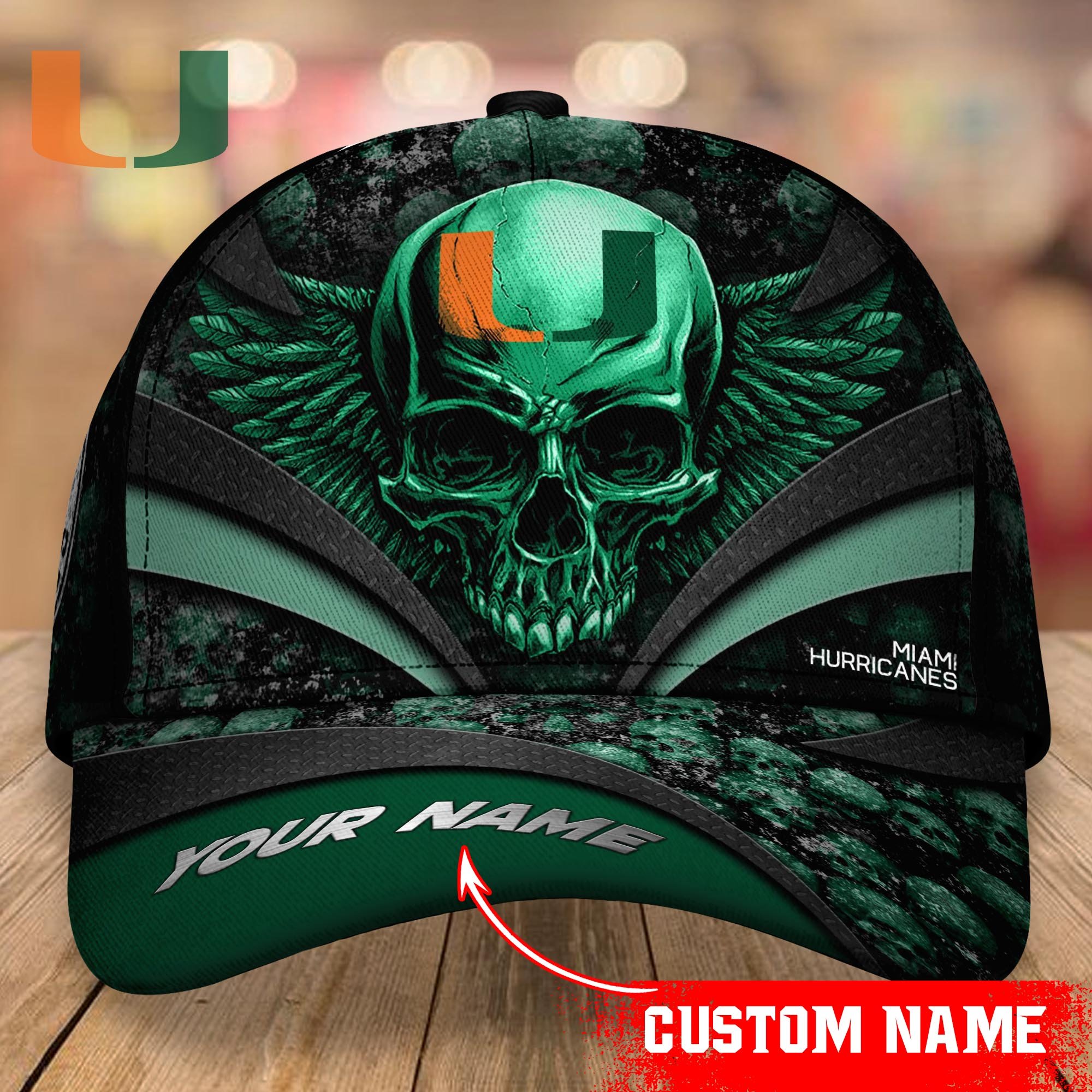 Miami Hurricanes CAP Custom T-34383