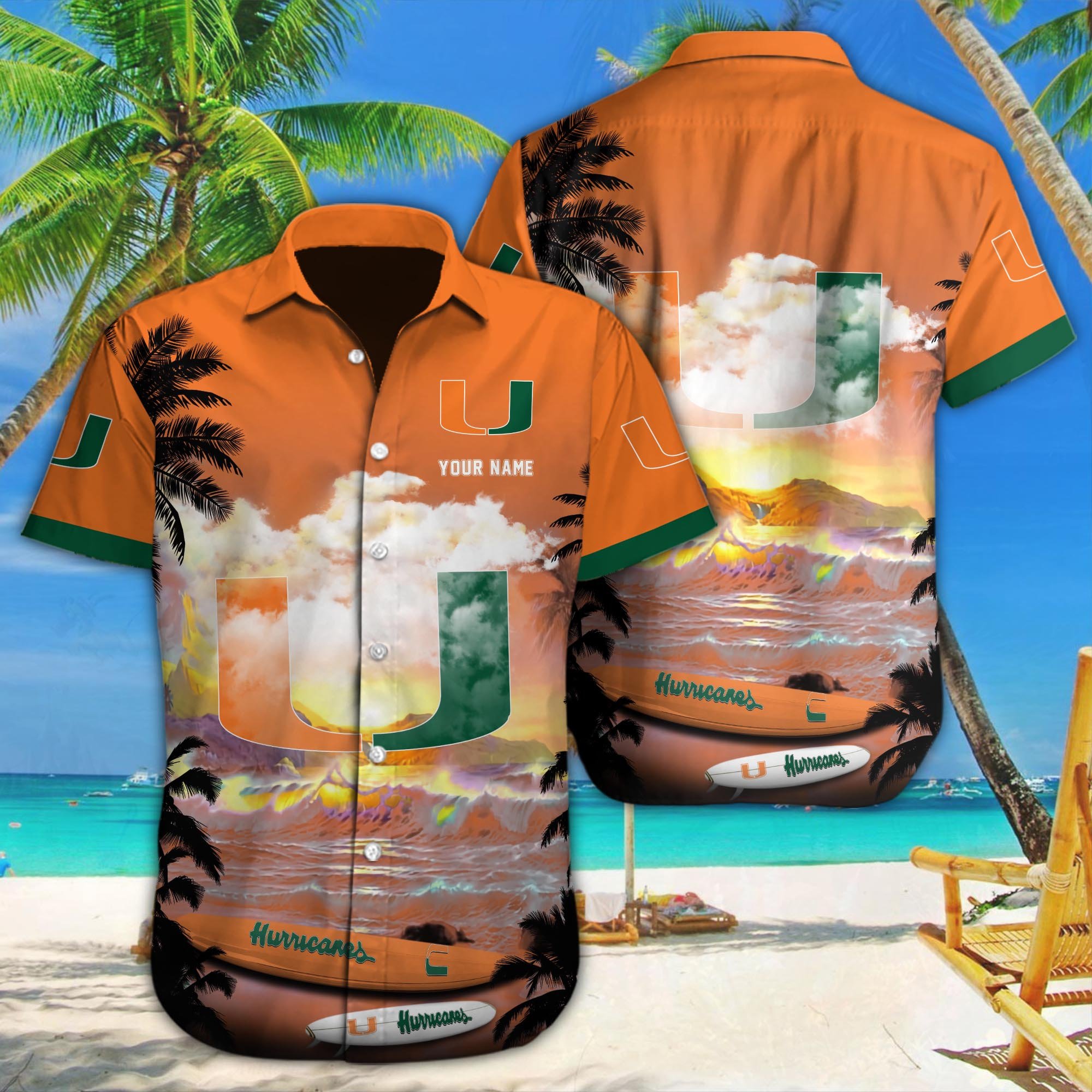 Miami Hurricanes Custom Hawaii Shirt M-39588