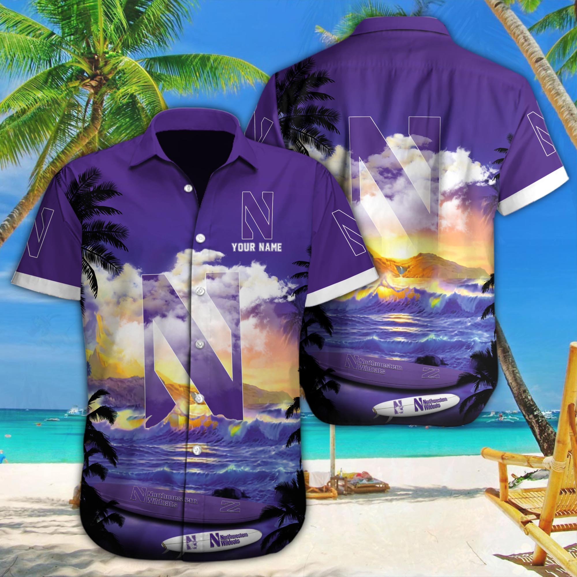 Northwestern Wildcats Custom Hawaii Shirt M-39588