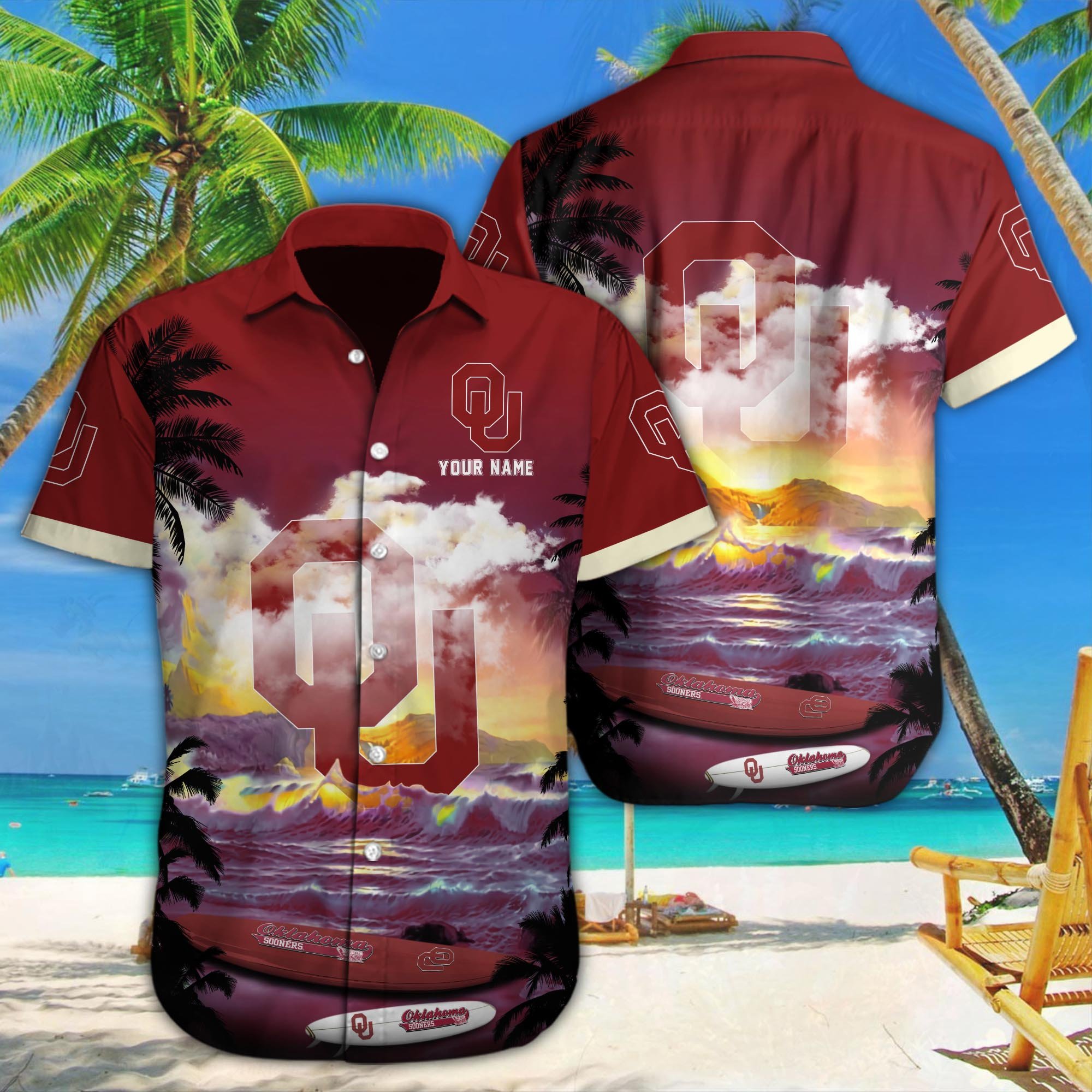 Oklahoma Sooners Custom Hawaii Shirt M-39588
