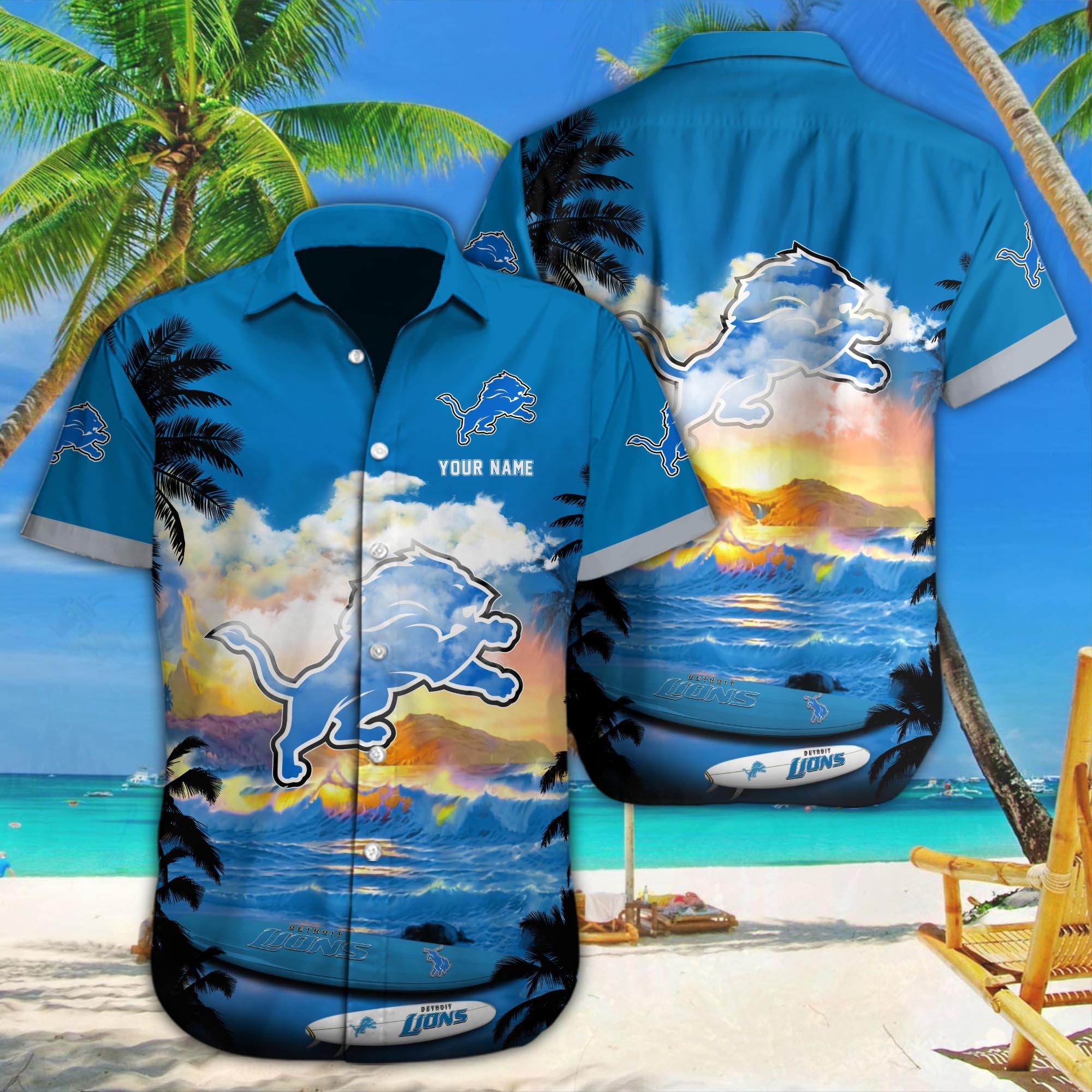 Detroit Lions Custom Hawaii Shirt M-39588