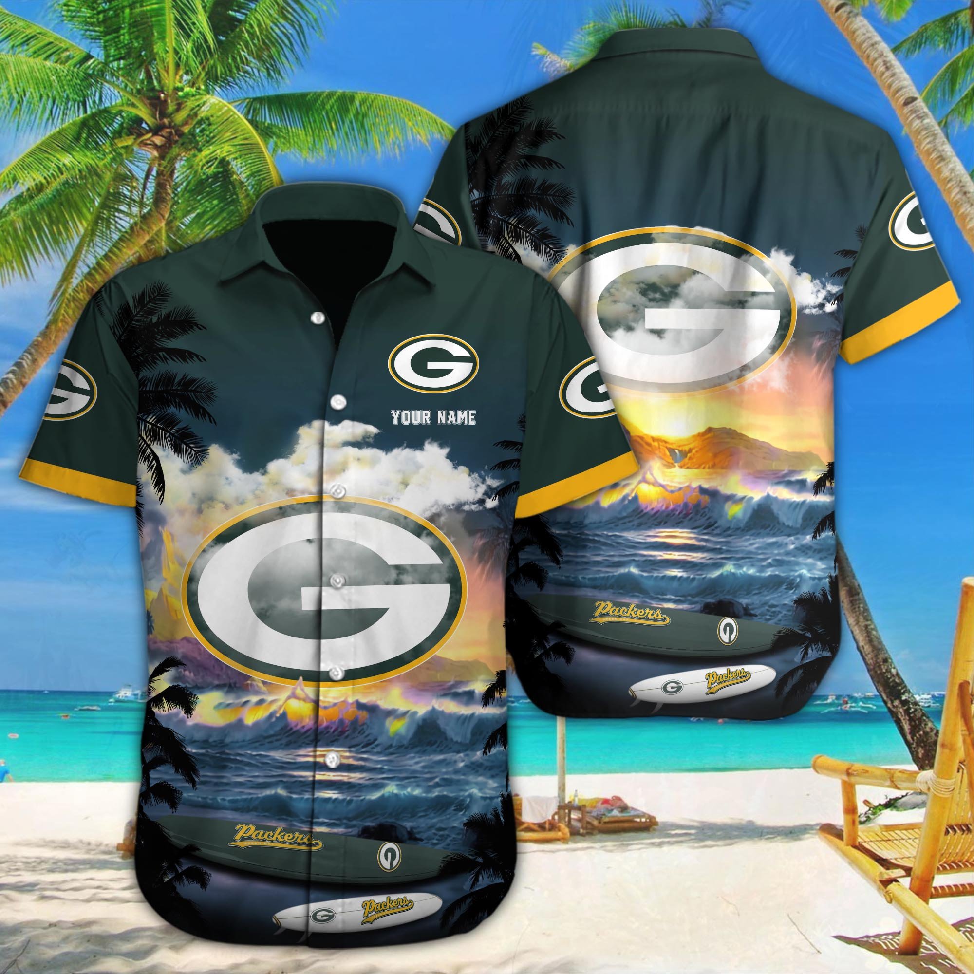 Green Bay Packers Custom Hawaii Shirt M-39588
