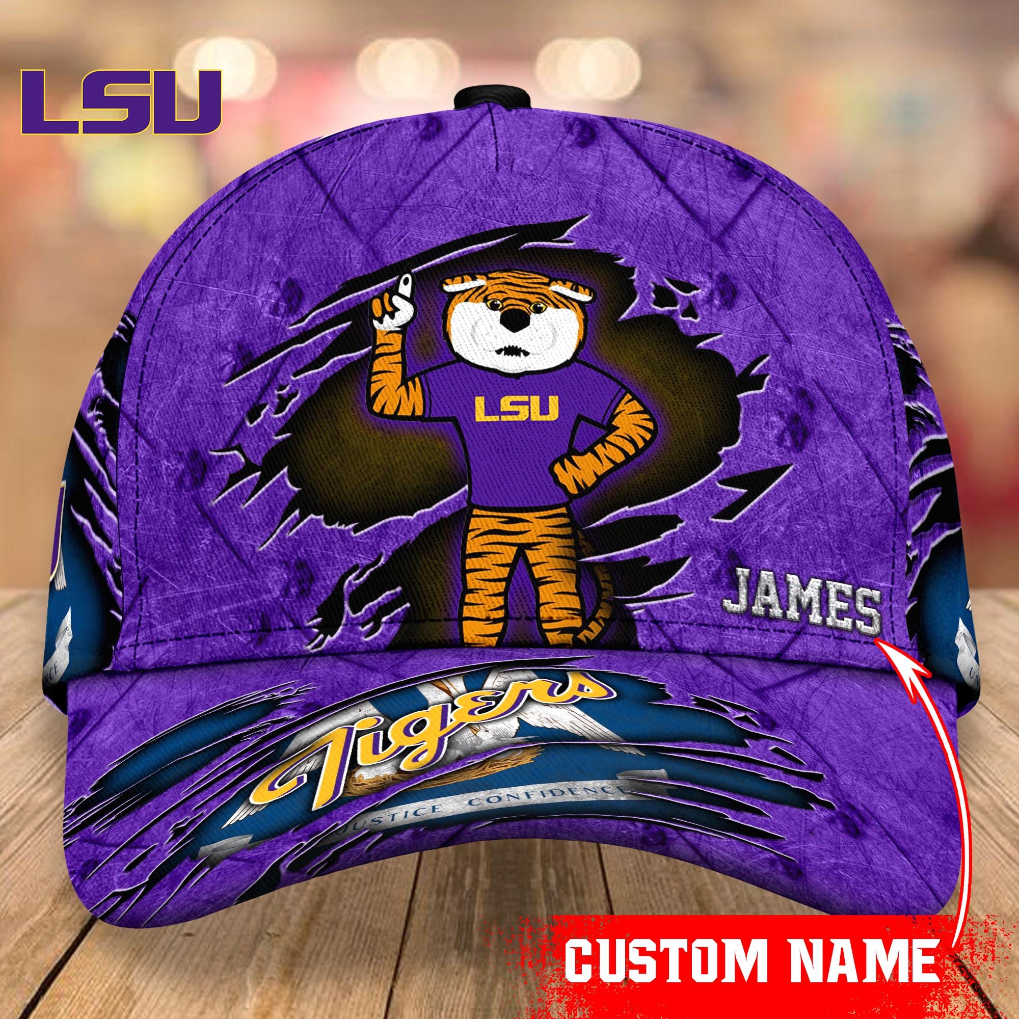 LSU TIGERS cap Custom T-40953