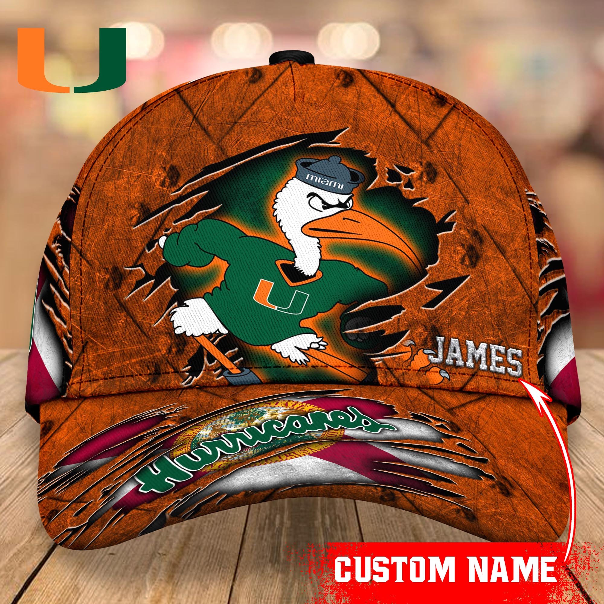Miami Hurricanes cap Custom T-40953