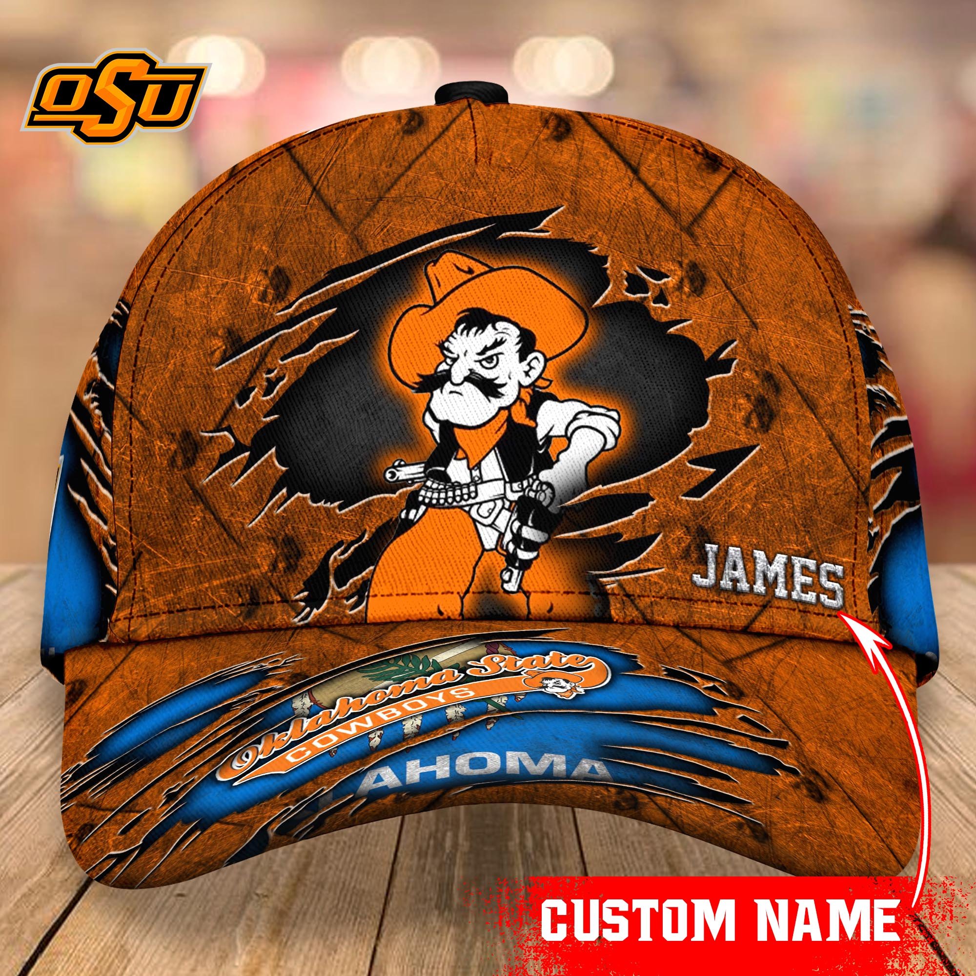 Oklahoma State Cowboys cap Custom T-40953